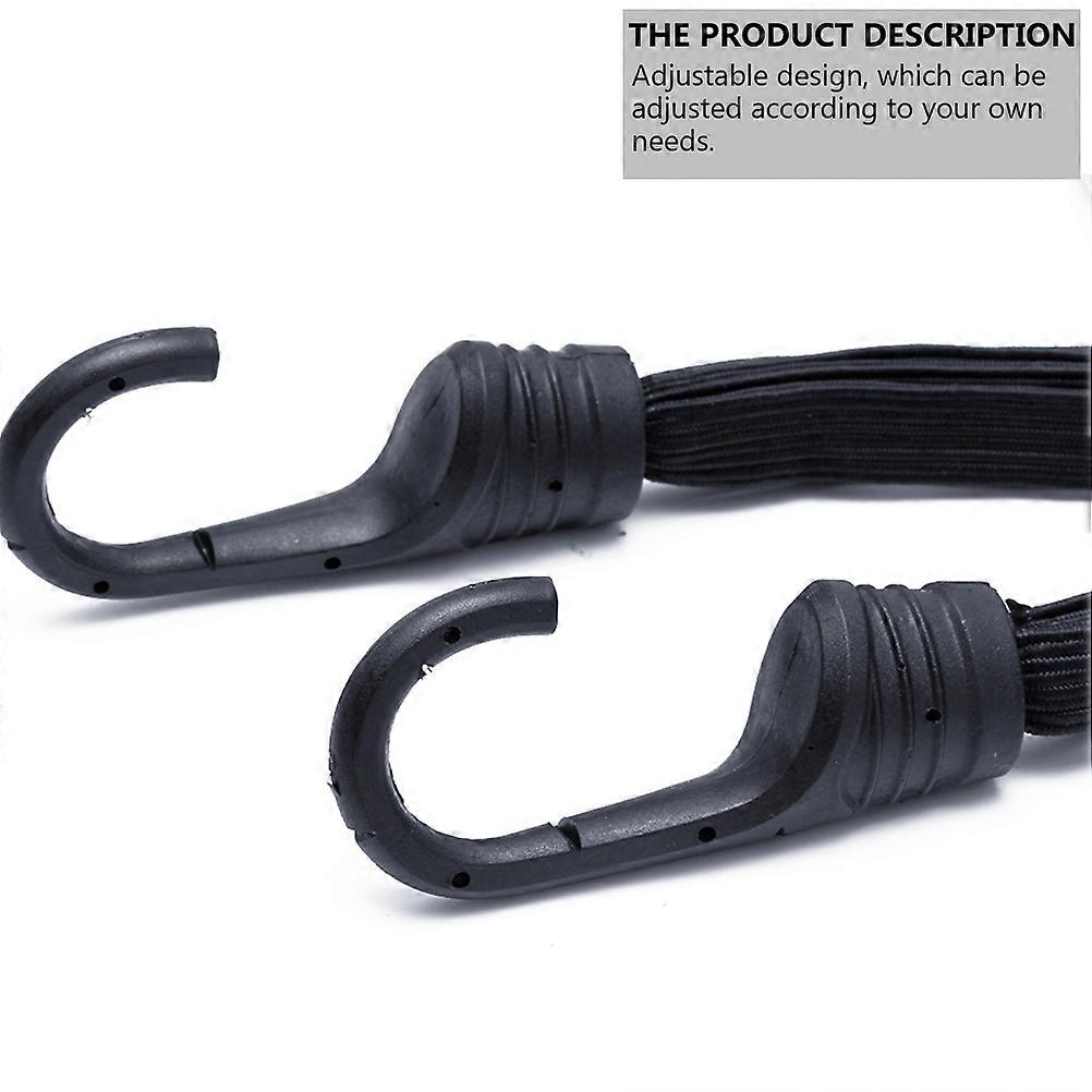 3Pcs Bike Luggage Strap Elastic Rope Binding Black Polyester and Plastic