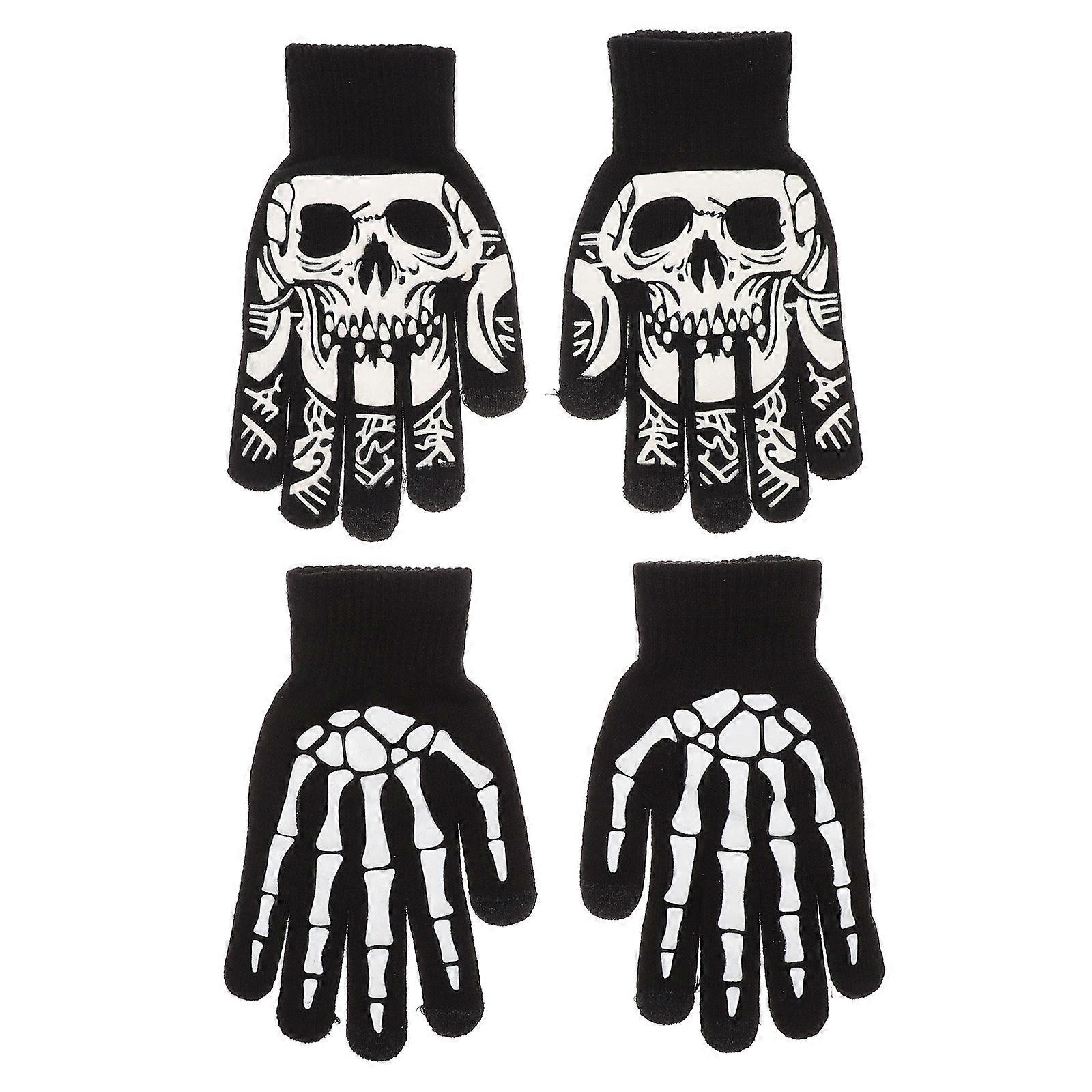 Simulation Skeleton Gloves Halloween Party Gloves for Protection 8Pairs