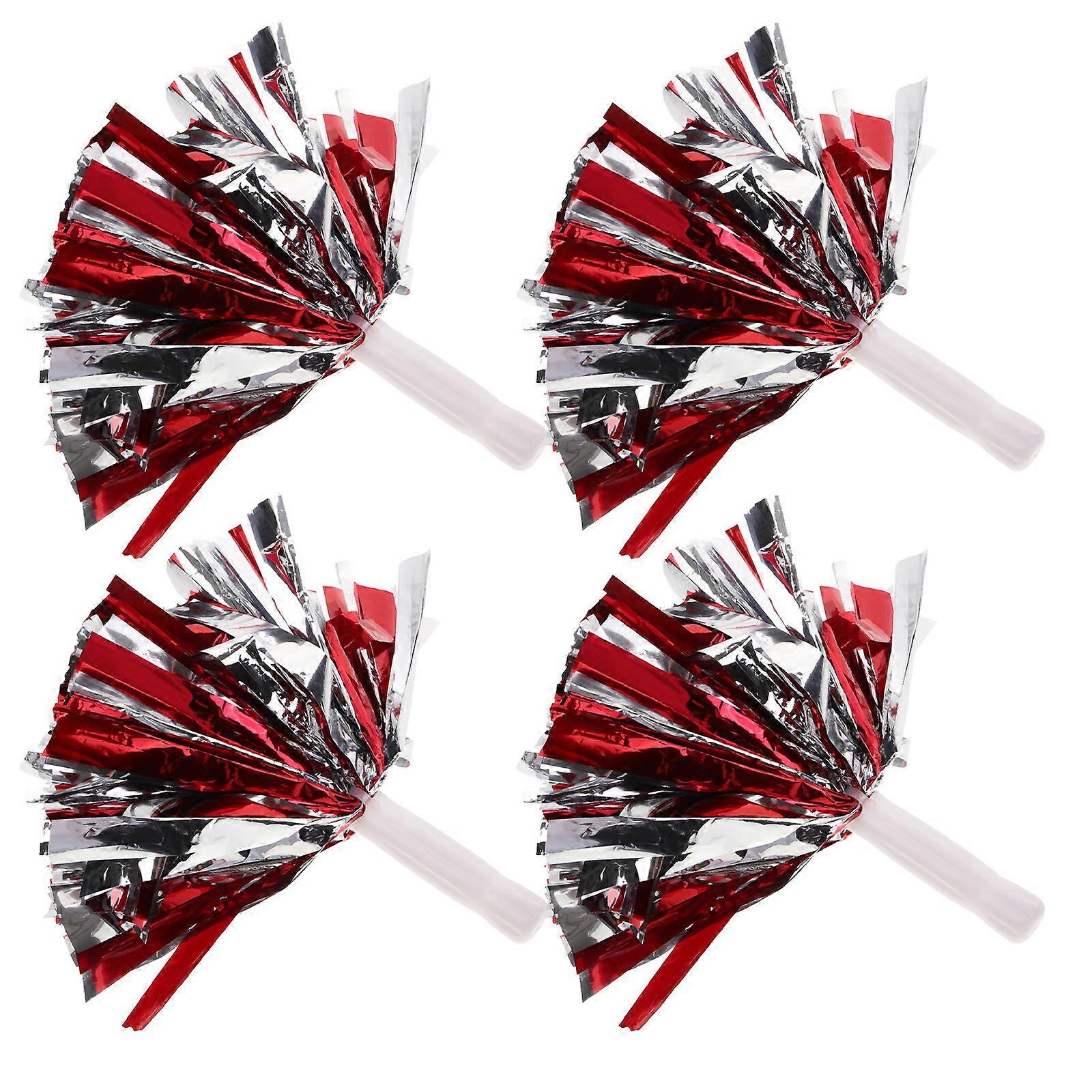 Cheering Squad Pom Poms 8 Pcs Handheld Cheerleading Tools Perfect For Sports Teams Dancers And Fans With Durable Plastic Design