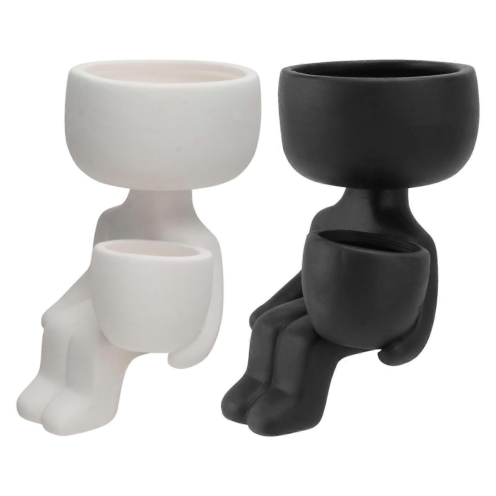 Chic Ceramic Planter for Home Garden Creative Flowerpot 6Pcs Pack