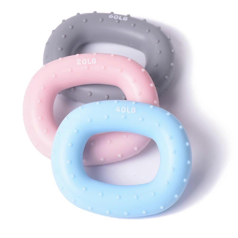 Wrist Force Trainer Hand Grip Ring for Exercise 2Pcs Pink Silicone