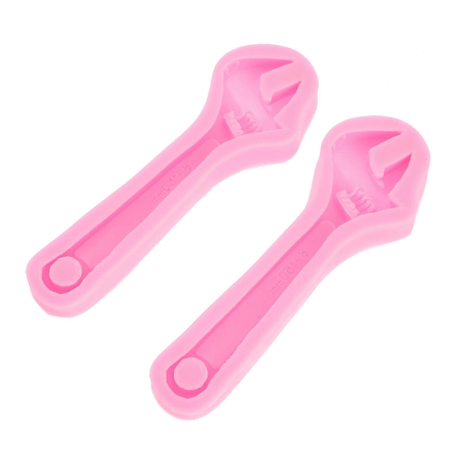 Wrench Shape Cake Mold for DIY Use 6Pcs Rosy Silicone Baking Molds