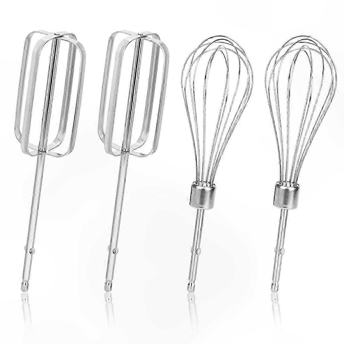 4-Piece Stainless Steel Hand Mixer Attachment Set, 2 Unique Styles for Versatile Mixing Tasks