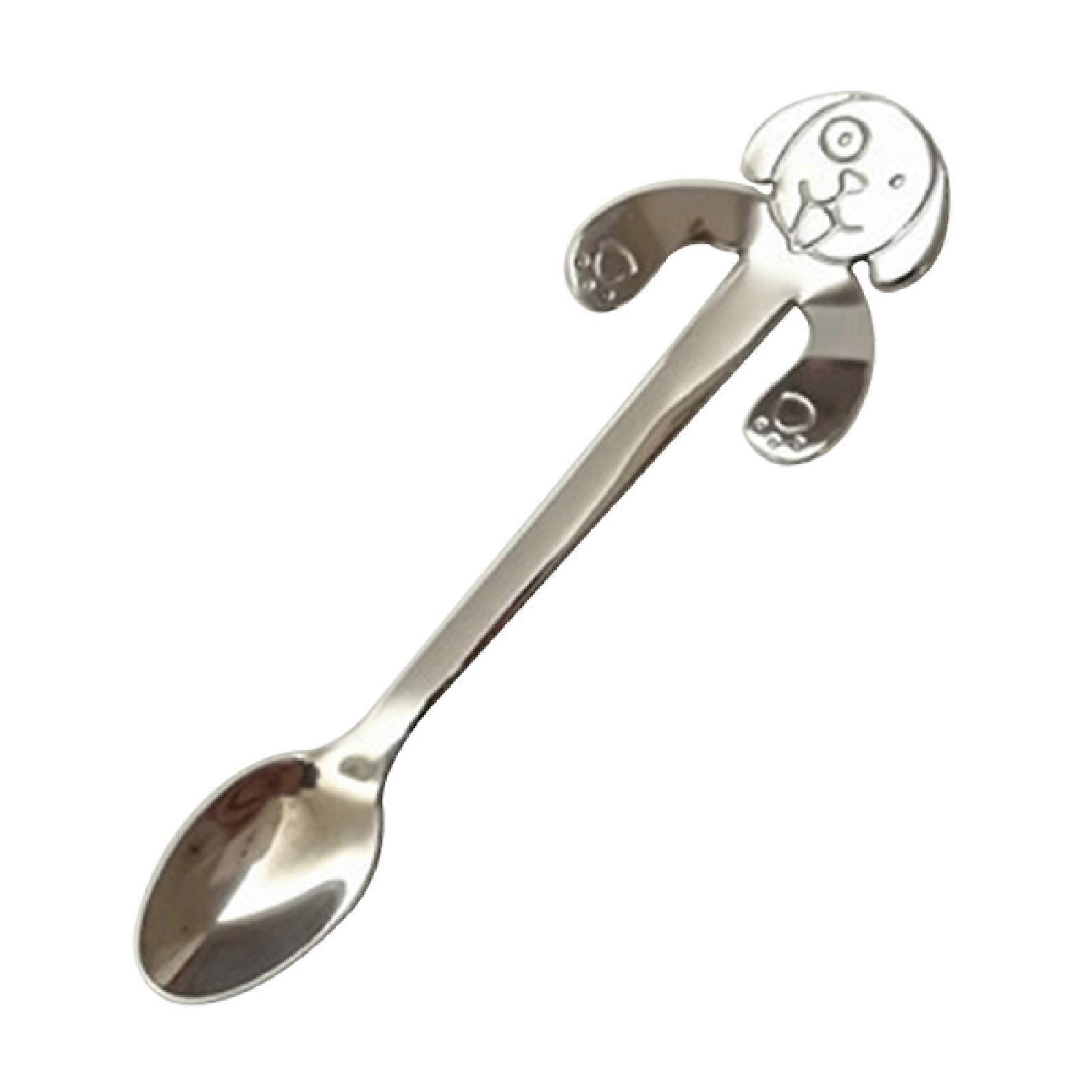 Bonito cão estilo colher de chá pendurado design aço inoxidável chá chá sopa colher de açúcar para restaurante