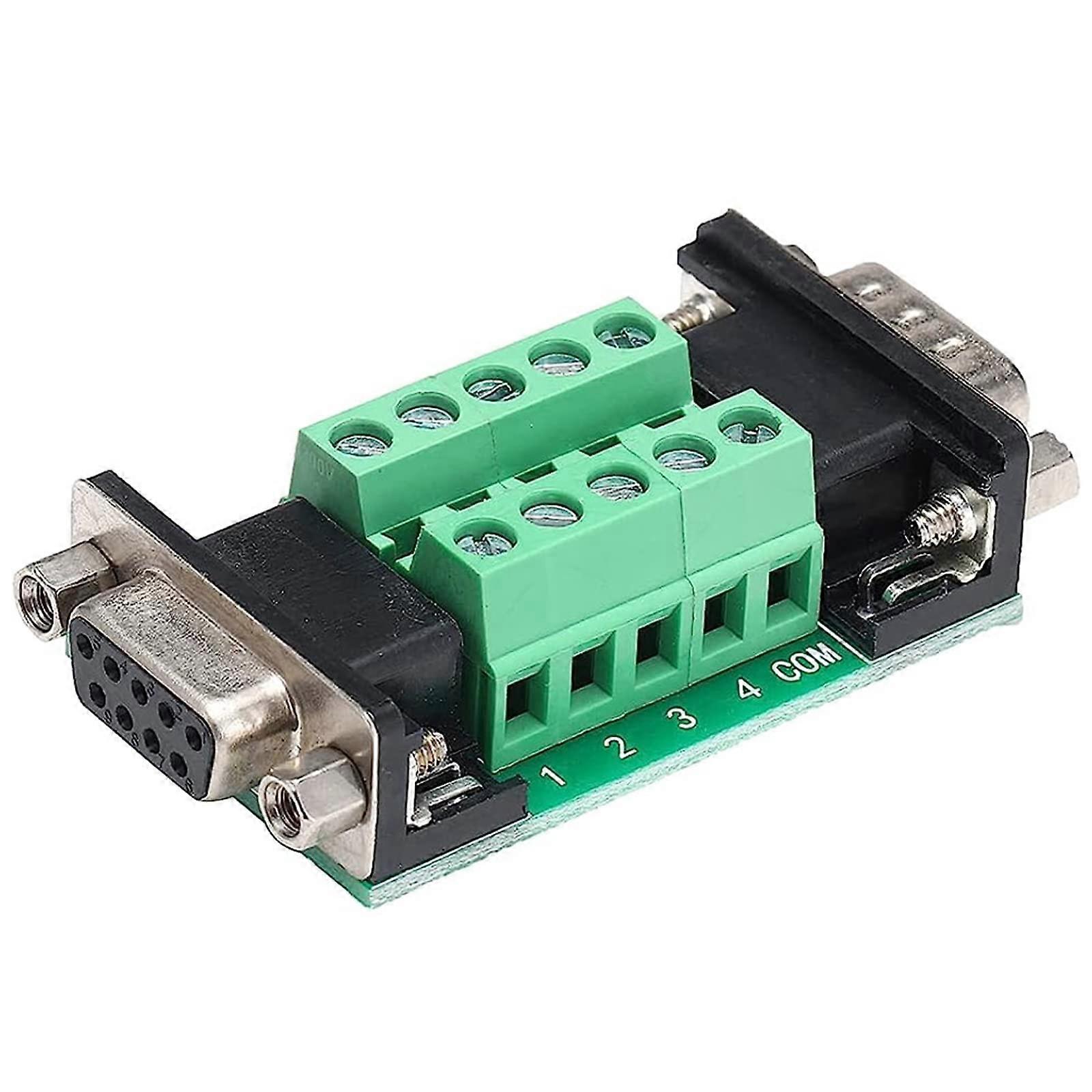 DB9 Male to Female Breakout Board Connector RS232 DSub 9Pin Serial Adapter For PCB Mount ThroughHole