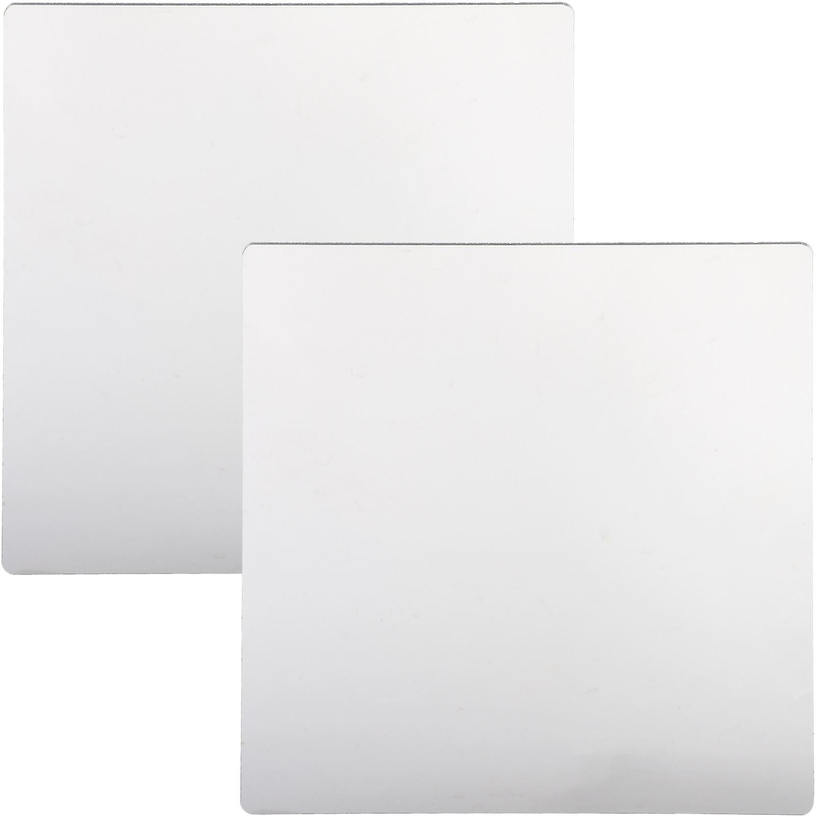 Self Adhesive Mirrors For Wall Square Shape Transparent Color Easy To Clean And Maintain 7.9×7.9×0.4in 2Set