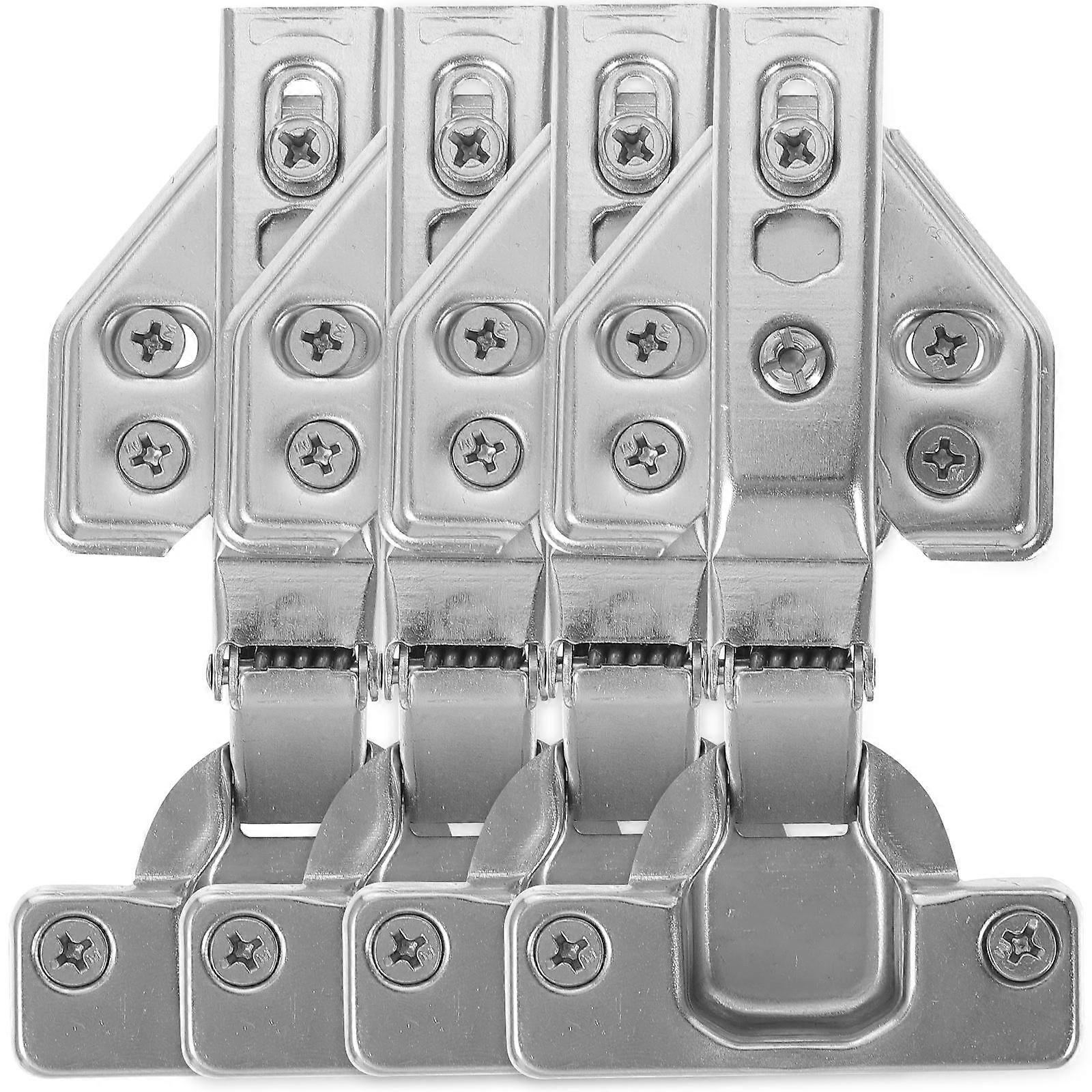 Silver Hydraulic Cabinet Hinges Full Overlay Soft Close Door Hinge 16Pcs