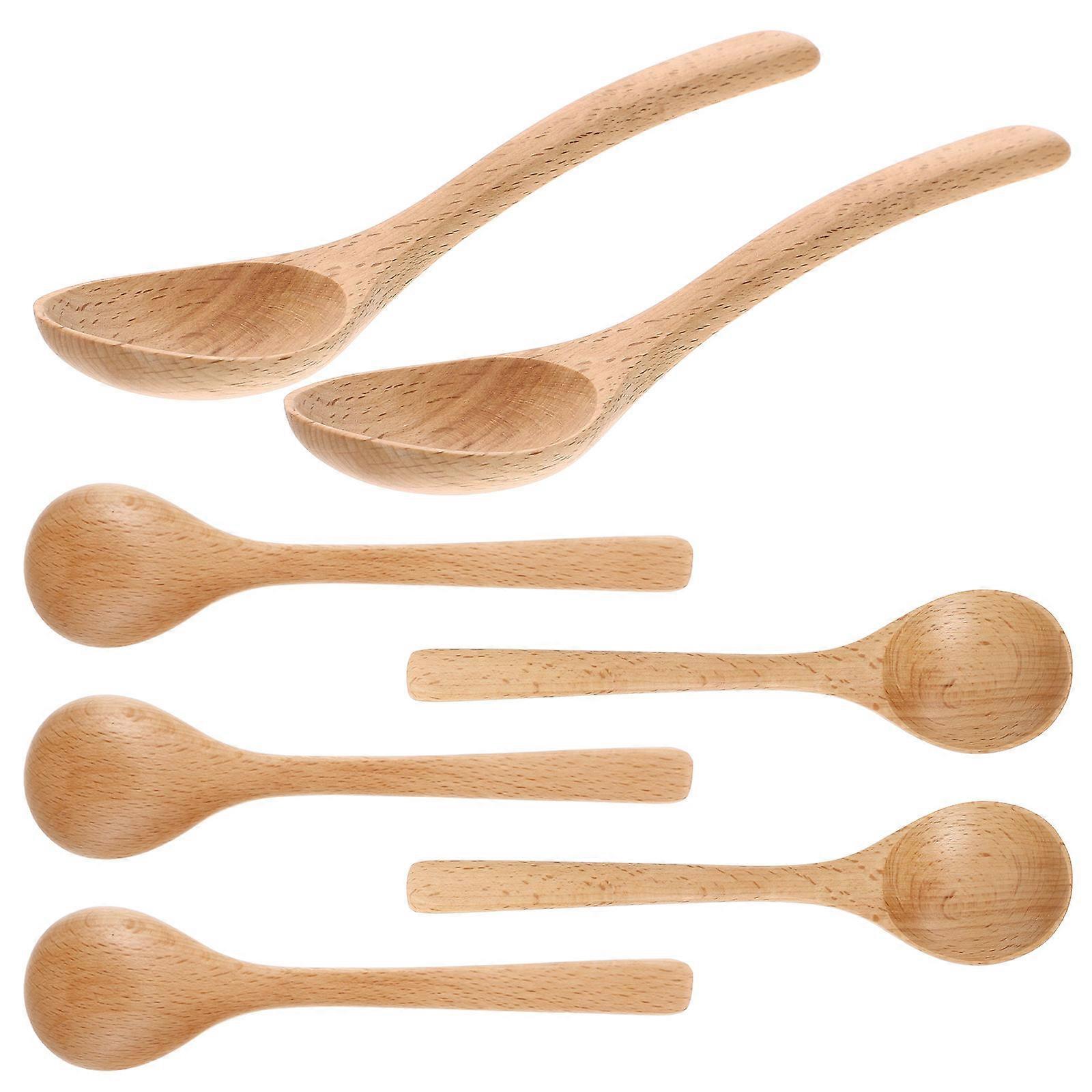 Japanese Design Wooden Spoon Set For Kitchen Use 14 Pcs Multifunctional Utensil With Ergonomic Grip And Smooth Finish