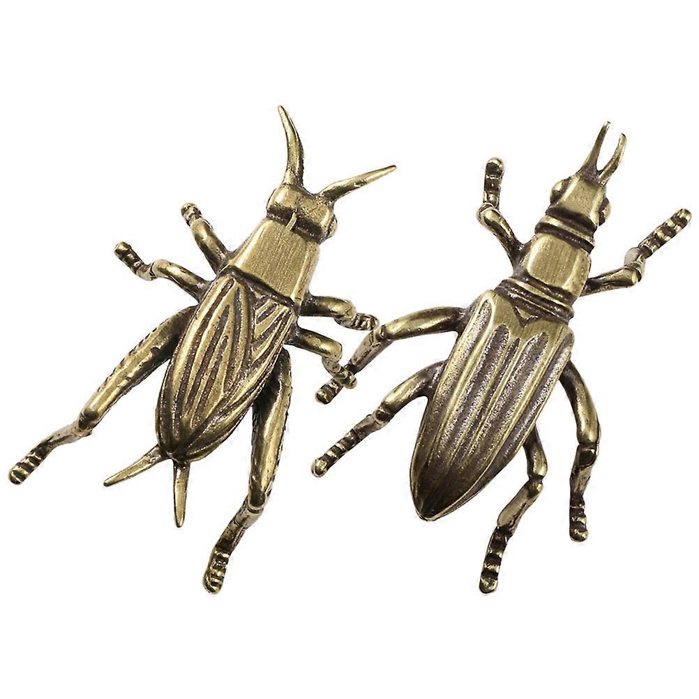 Decorative Brass Cricket Ornament for Desktop Use 4Pcs Set