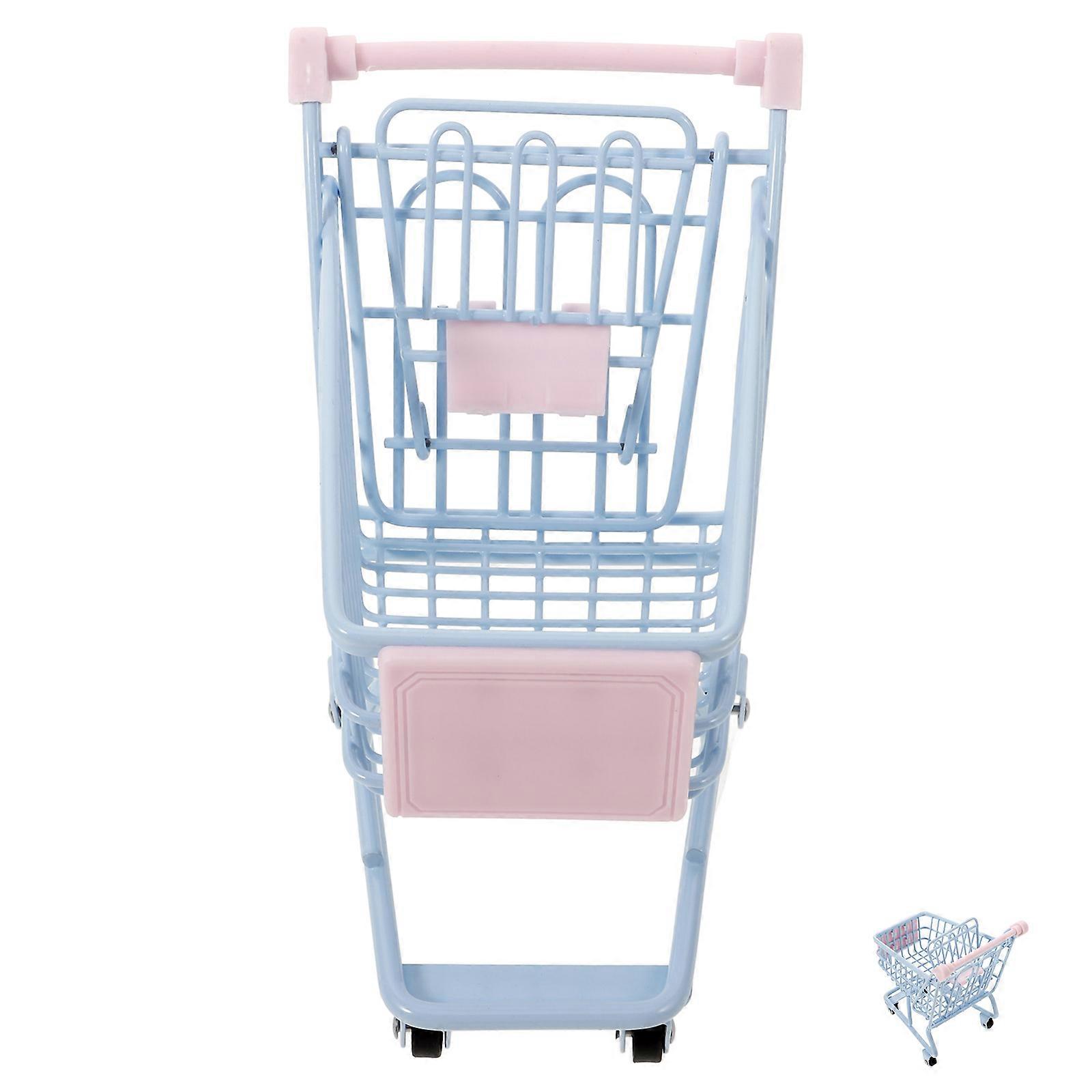 Miniature Shopping Cart Small Desktop Storage Organizer 5Pcs Set