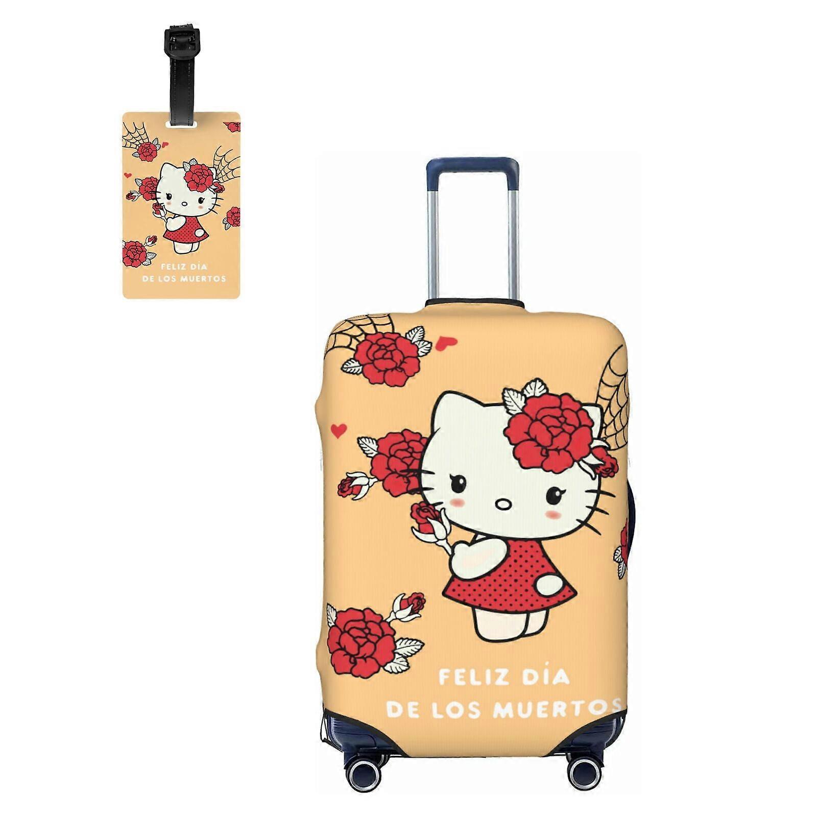 Hello Kitty Travel Suitcase Protective Cover, Washable Elastic Luggage Cover for 25"-28" Suitcases, Compatible with Most Trunk Cases, Concealed