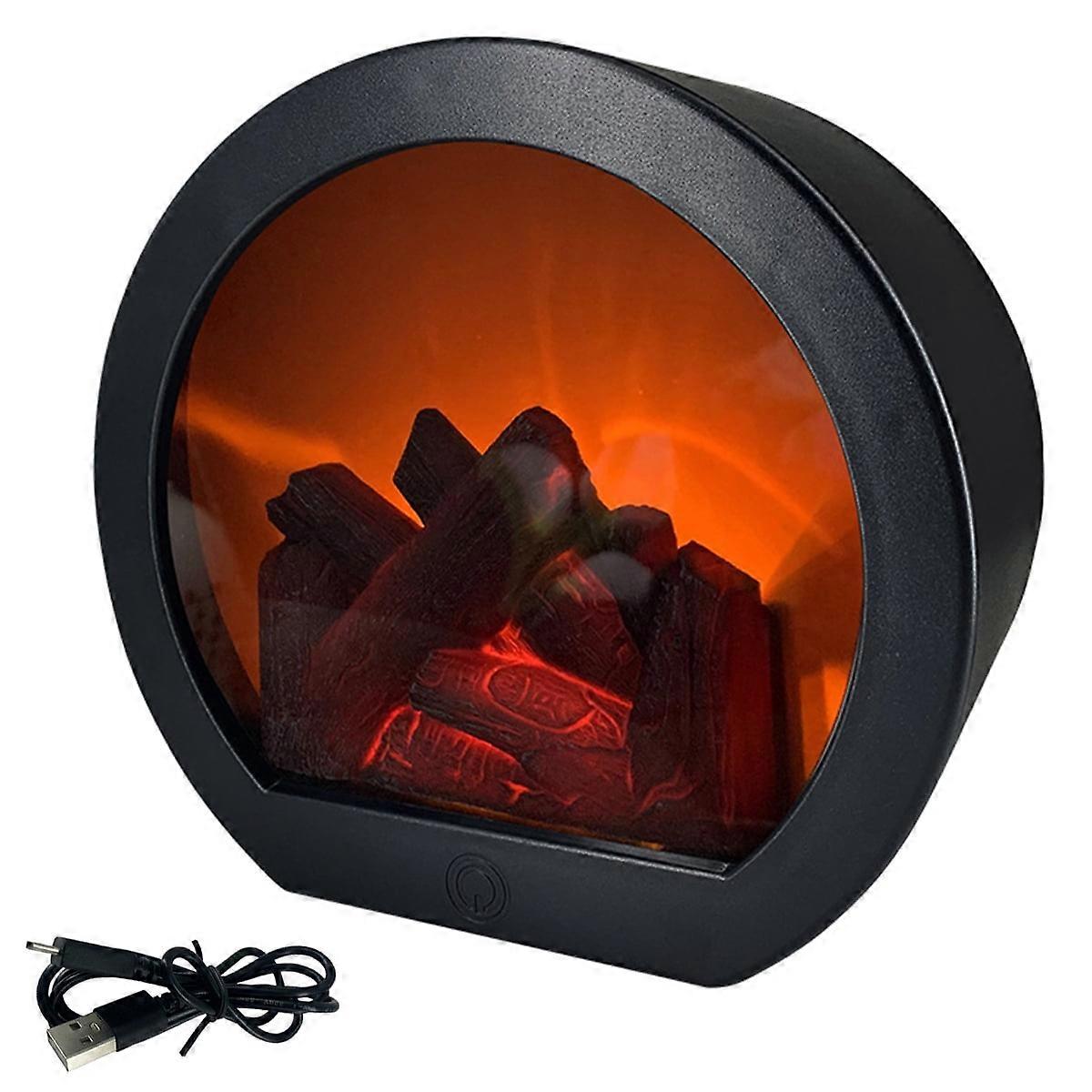 Kyoffiie Fireplace Lantern, USB/Battery Powered, Realistic LED Fire Lamp with Touch Switch, Compatible with Home & Courtyard Decoration