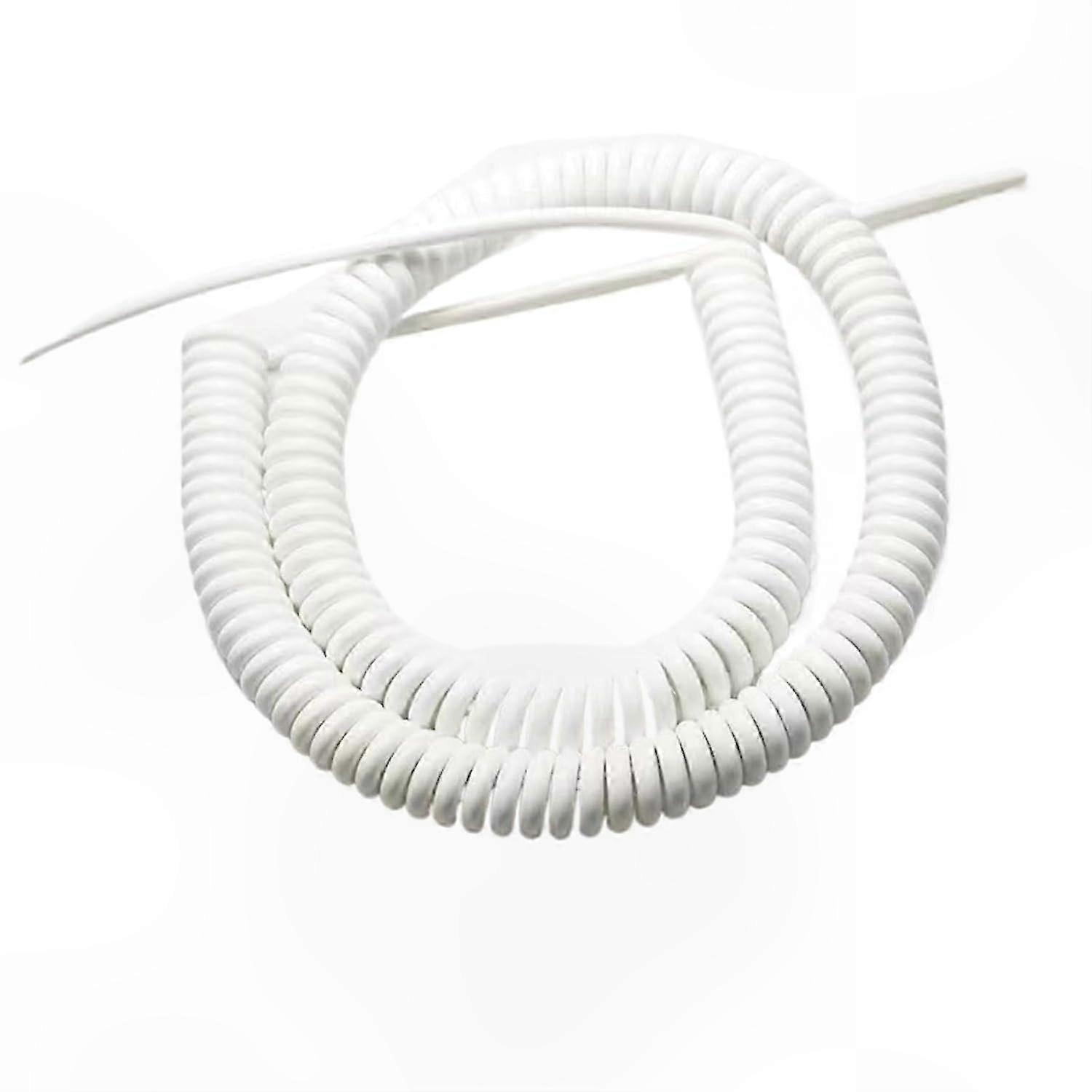 Flexible Coiled Extension Cord, 3-Core Expandable Spring Cable, 15AWG 5M White Power Cord for Various Devices