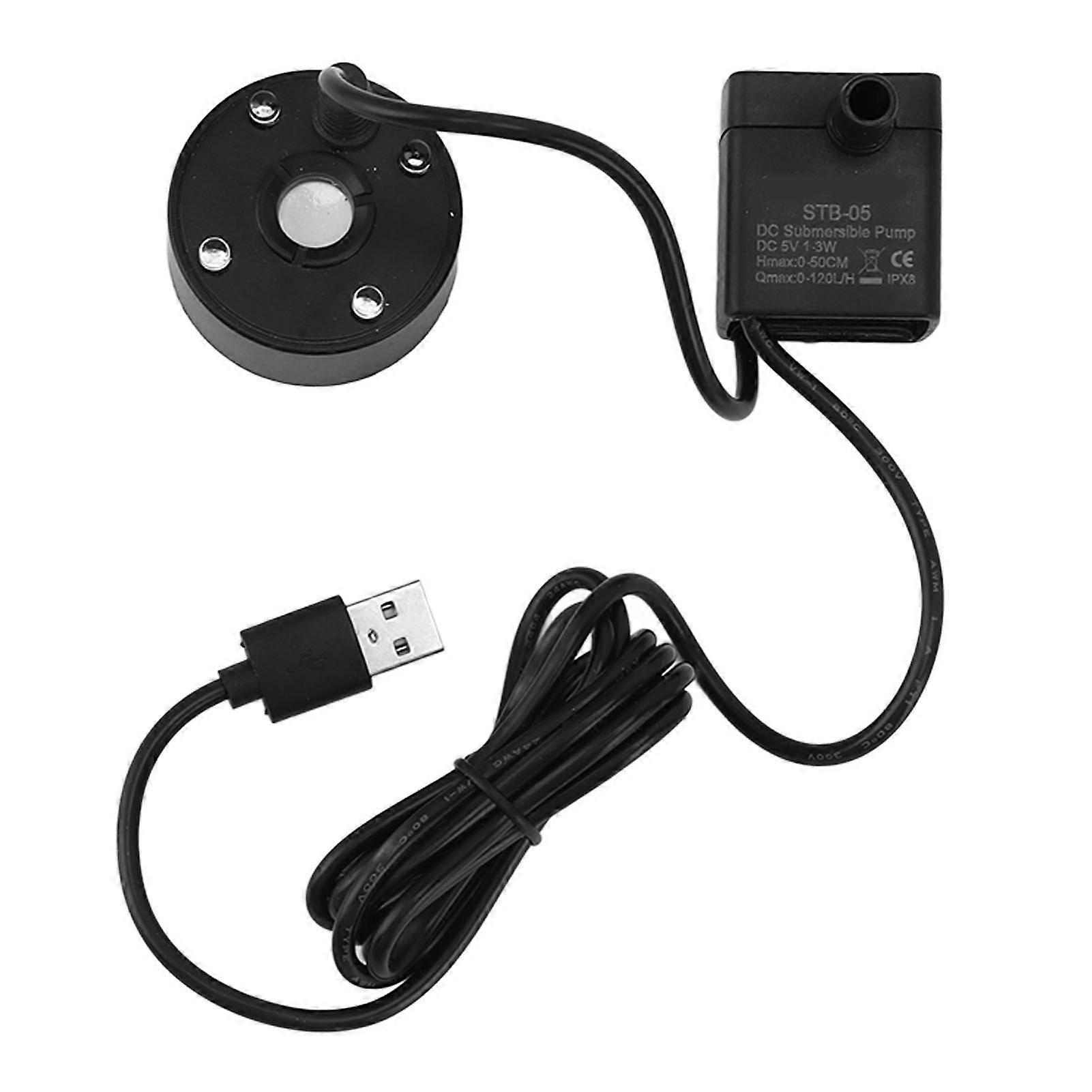 Mist Maker USB Fog Maker with Pump LED Colorful Lighting Fountain Atomizer Humidifier 5V Fog Machine for Pond Garden Office Black