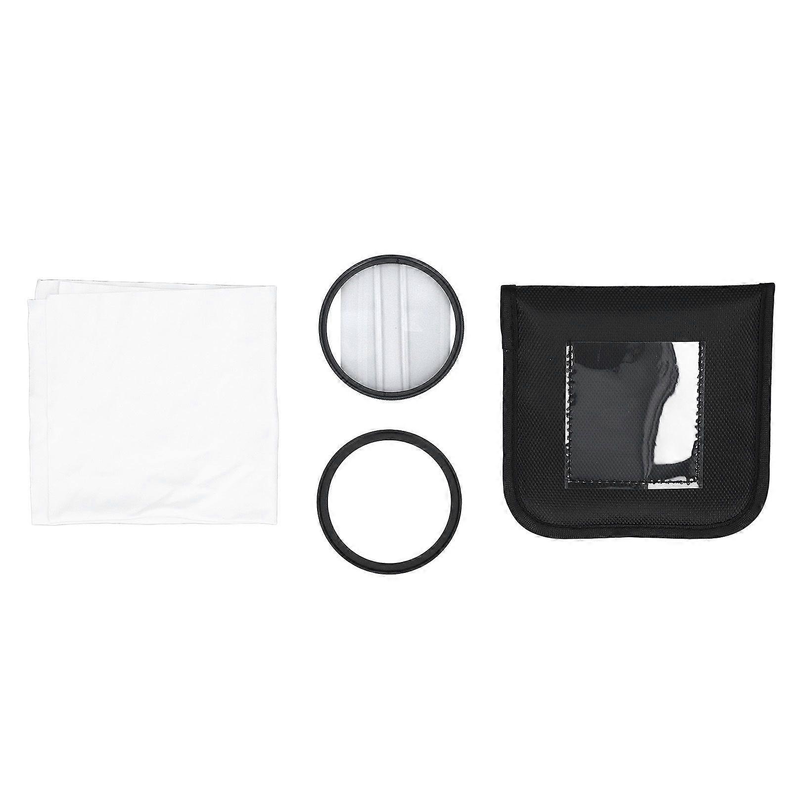 62mm Double Split Diopter Filter Glass Double Half Moon Blur Special Effects Filter for Mirrorless Camera SLR Camera