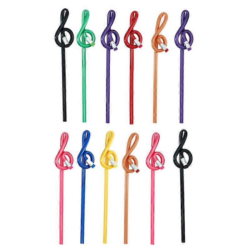 12Pcs Students Note Pencils Musical Note Pencils