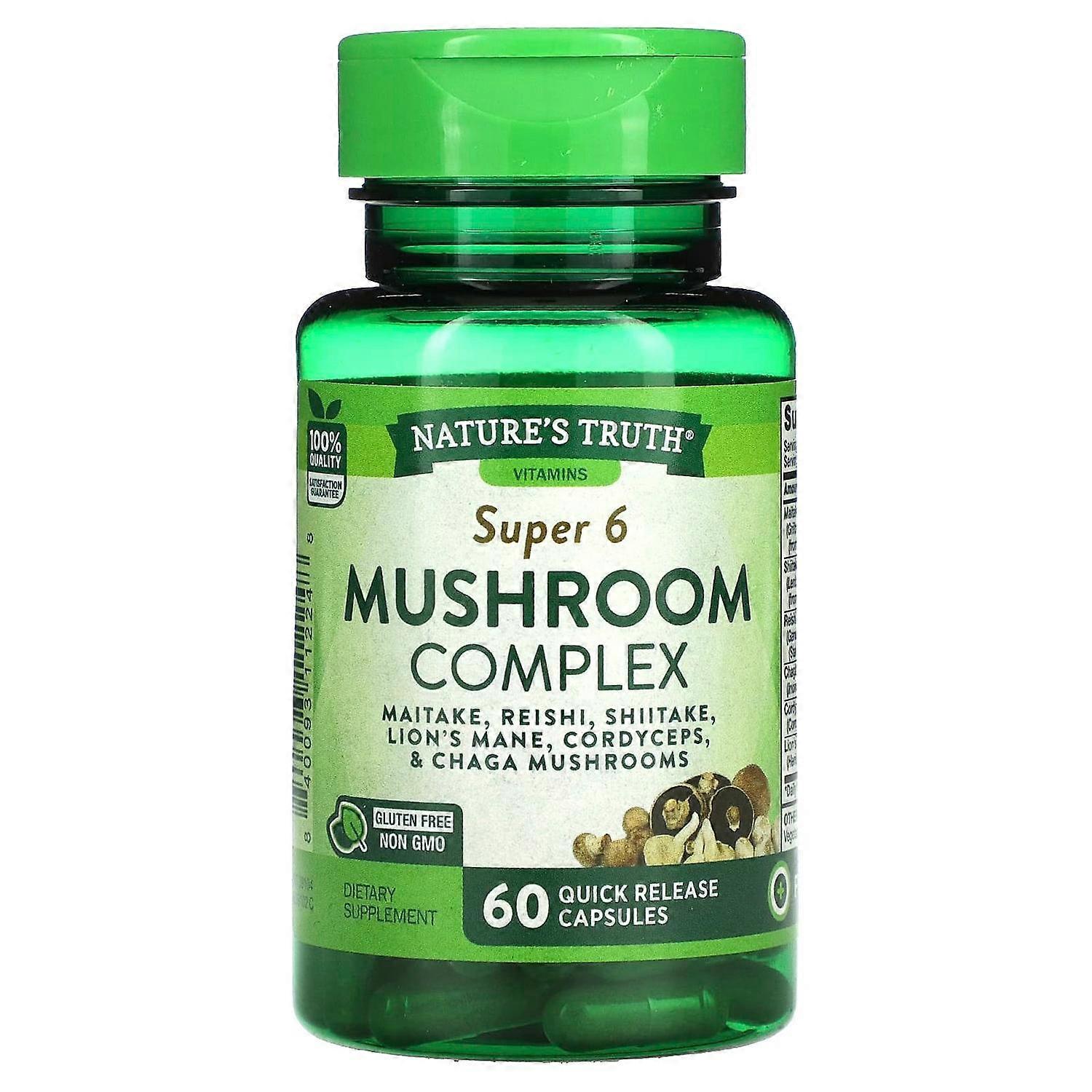 Nature's Truth, Super 6 Mushroom Complex, 60 Quick Release Capsules