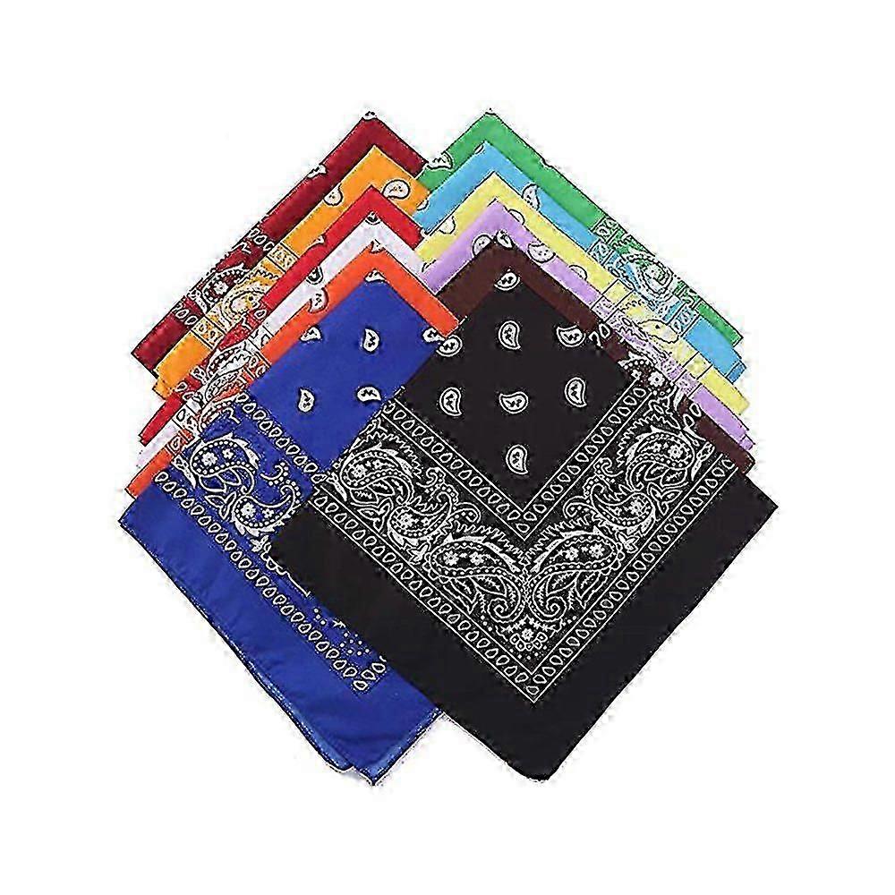 12 adet Bandana Başörtüsü, Neckerchief Başörtüsü Çok Fonksiyonlu Bisiklet Kafa Bandı Neckerchief Cep Meydanı Erkekler Kadınlar İçin