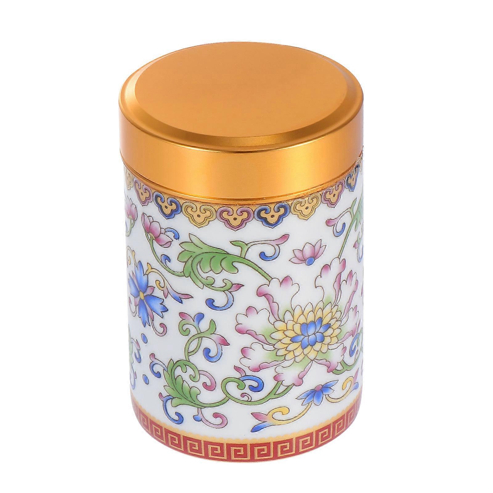White Ceramic Tea Storage Holder for Loose Tea 3Pcs Enamel Finish