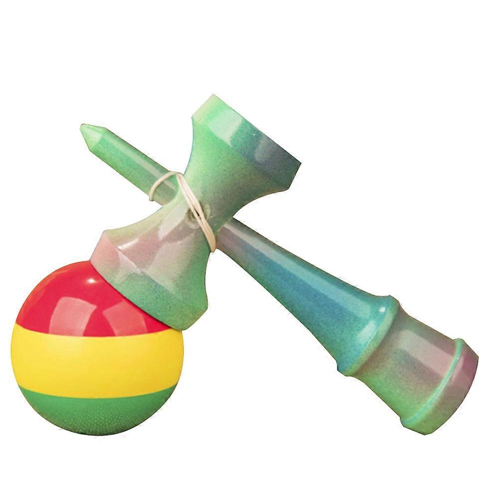 Wooden Kendama Skill Ball Toy Designed For Family's Kids 18X7Cm Green Custom-Made Plaything For Skill Training 1Pc