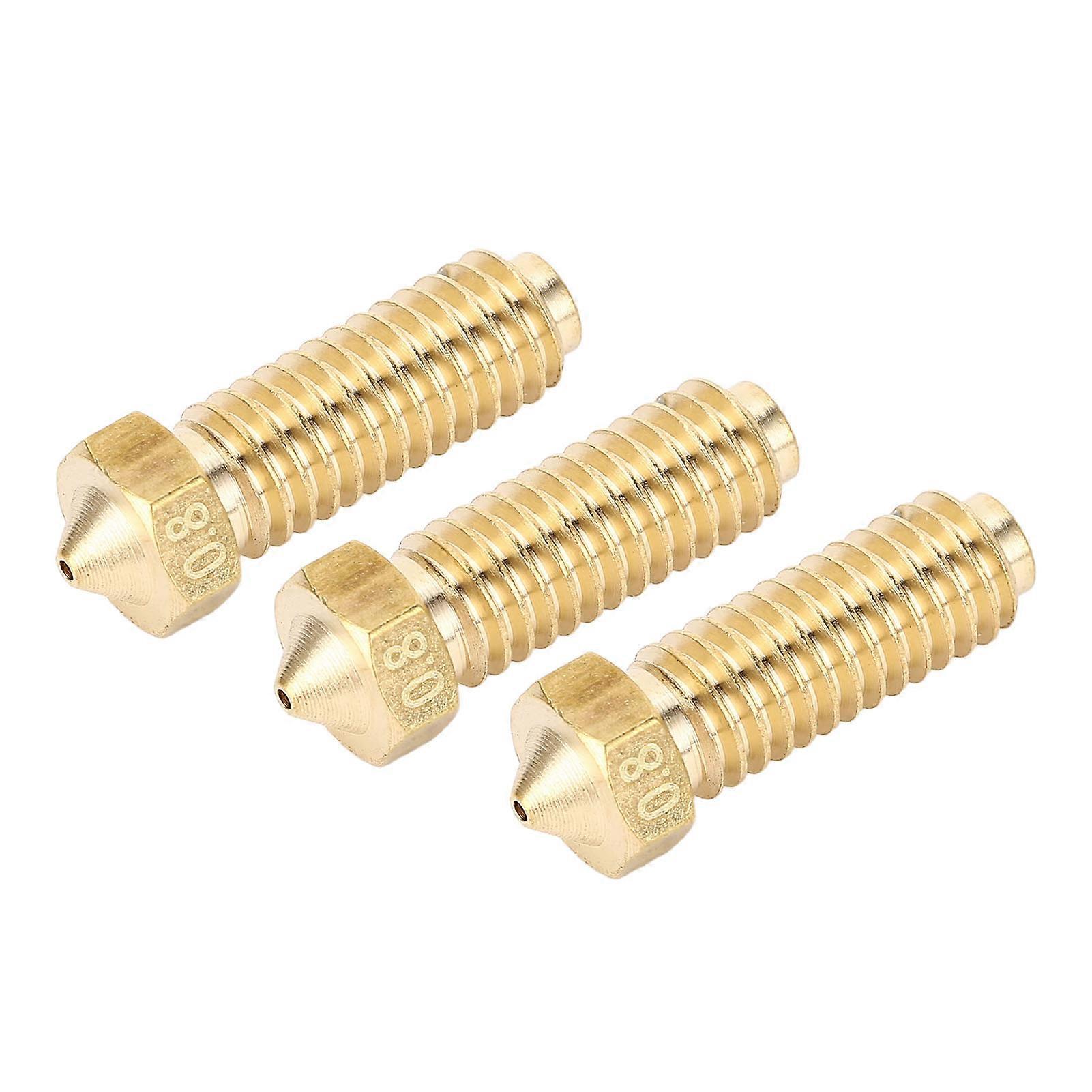 3PCS High Flow Brass 0.8mm M6 Thread 3D Printer Nozzles 1.75mm