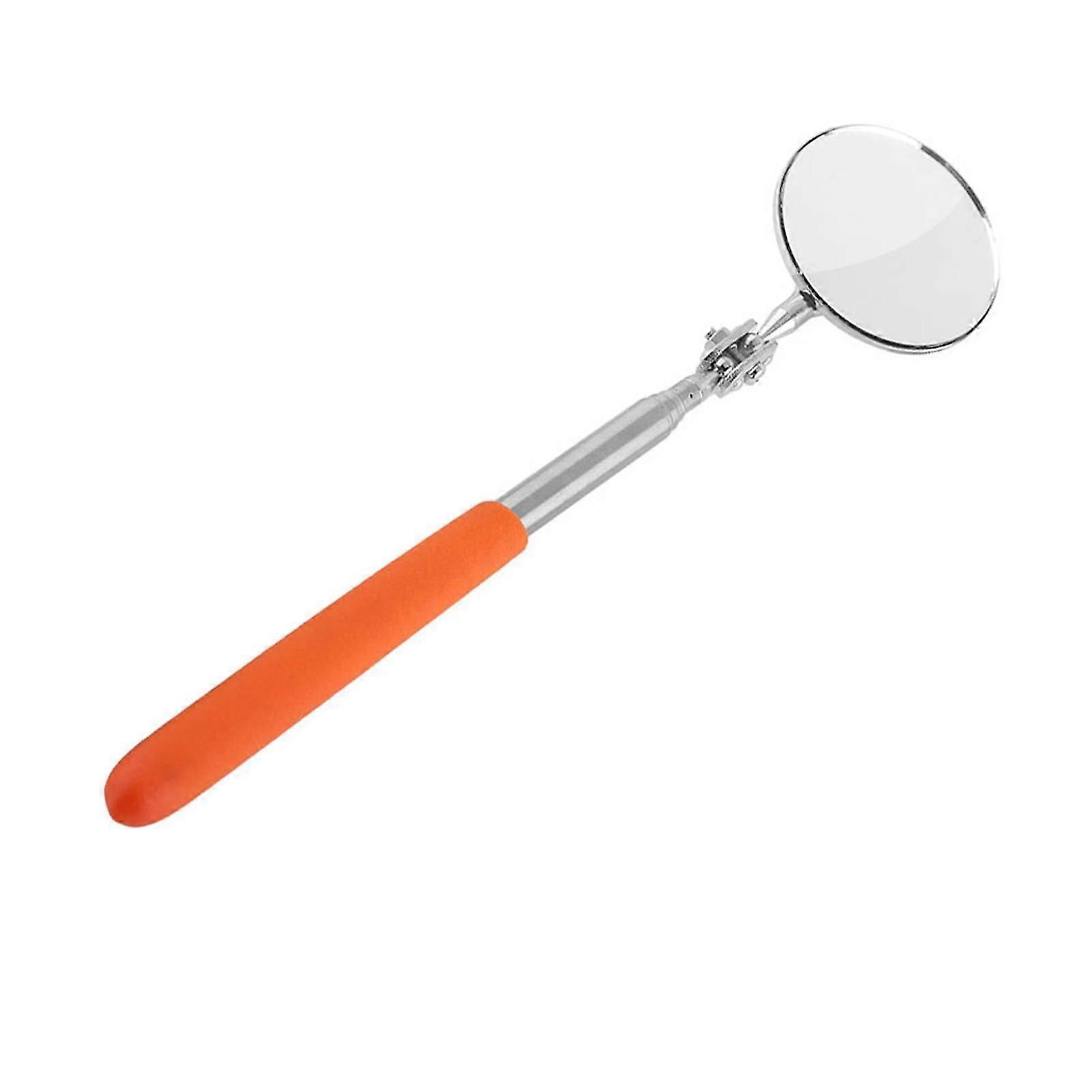 Telescopic Inspection Mirror with Round Lens compatible with Car Detection - 50*600mm Hand Tool with Grip Cover