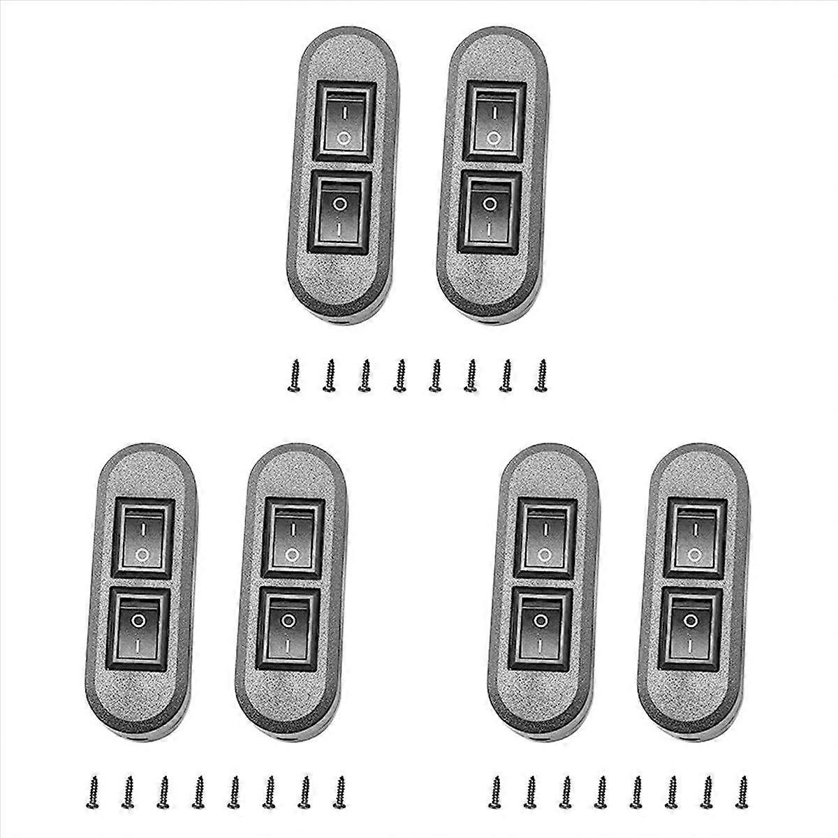 Embedded Wire Switch Black Duplex Rocker for Dual-Control Desk Lamp