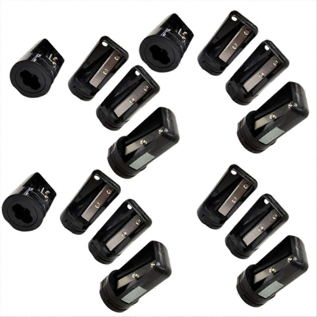 15pcs Octagonal Carpenter Pencil Sharpener Manual Sharpener Black