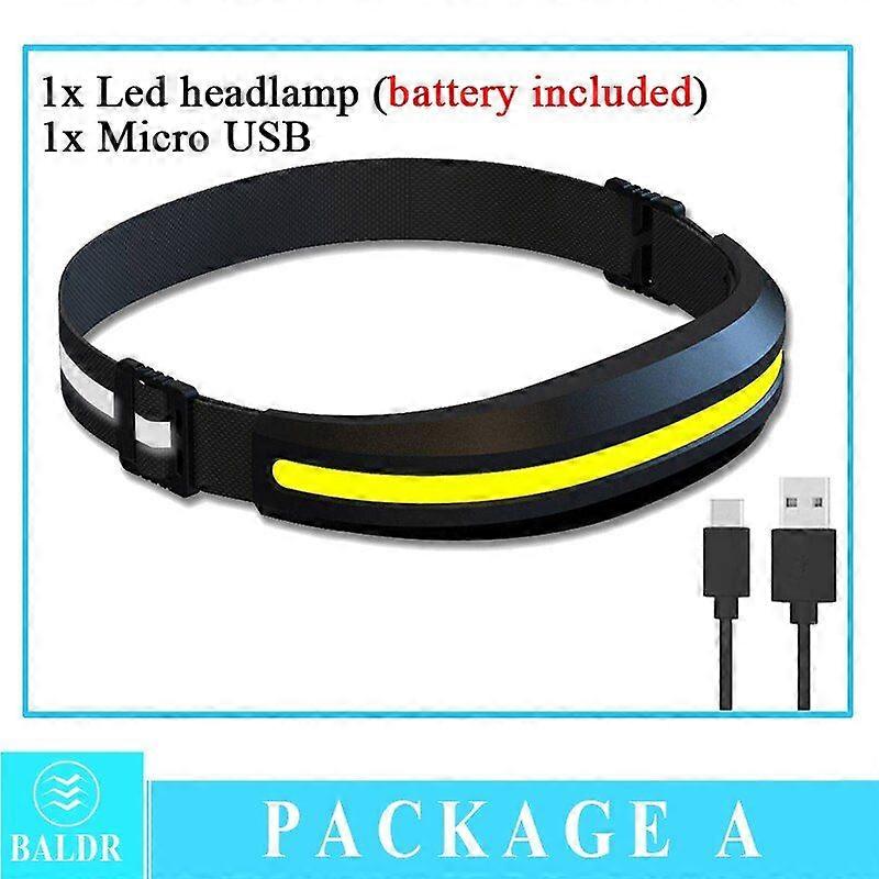 New USB Rechargeable Running Light Headlight COB Multi-mode Work Light Outdoor Cam