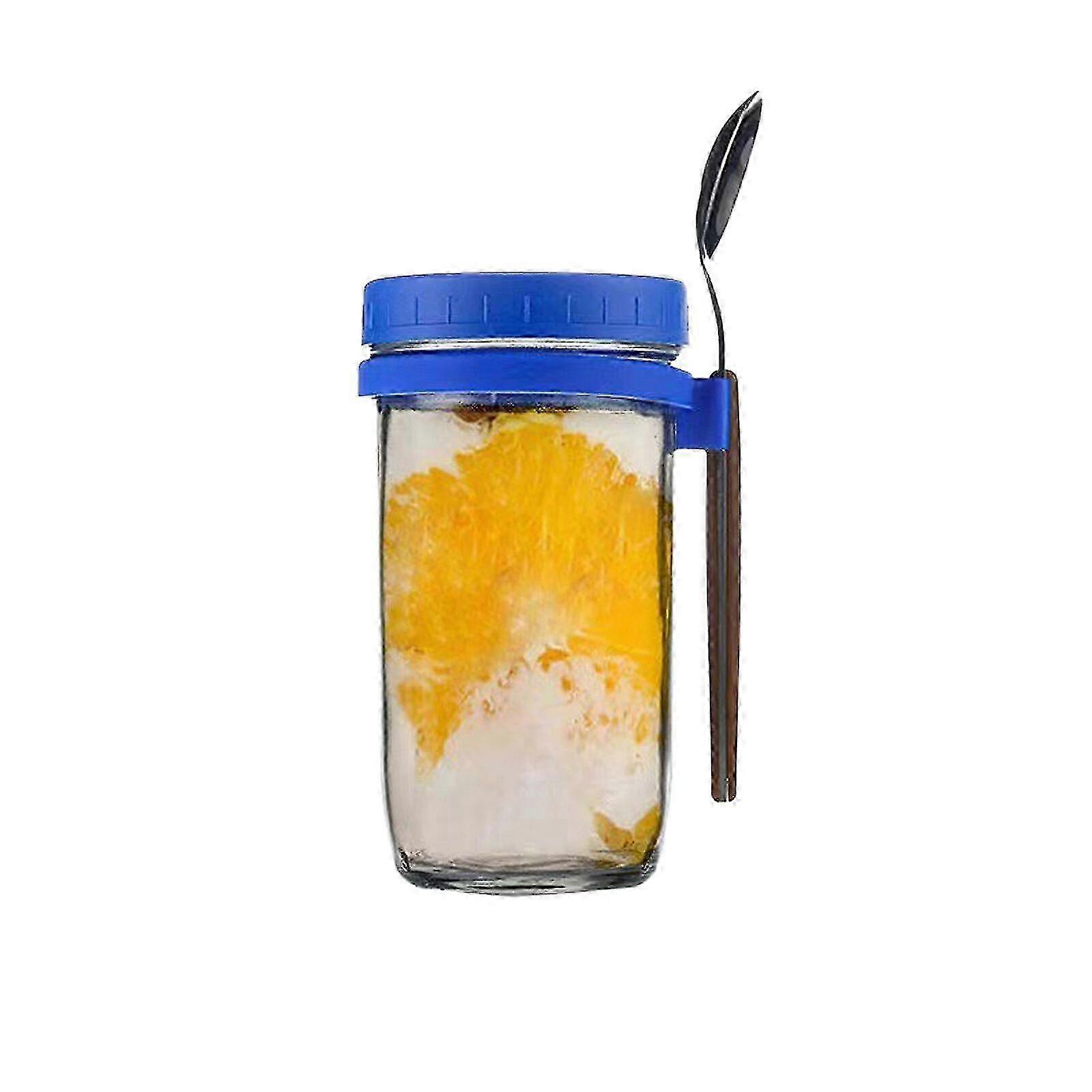 1/2/4 Pack Overnight Oats Jars With Lids And Spoons, 10 Oz Glass Bottles Containers Yogurt Airtight Jars