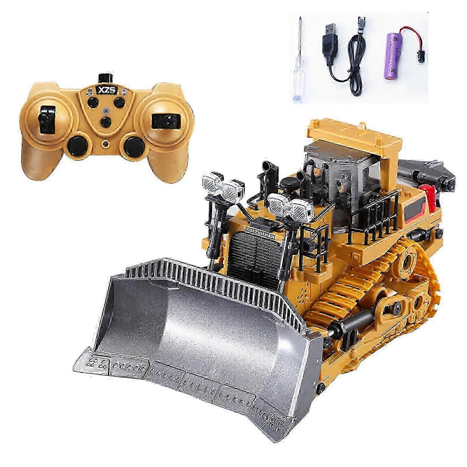 New Arrive Excavator With LED Light Charging Cable For Kids Remote Control Thicker Track Design Multi-angle Flexible Toy Car