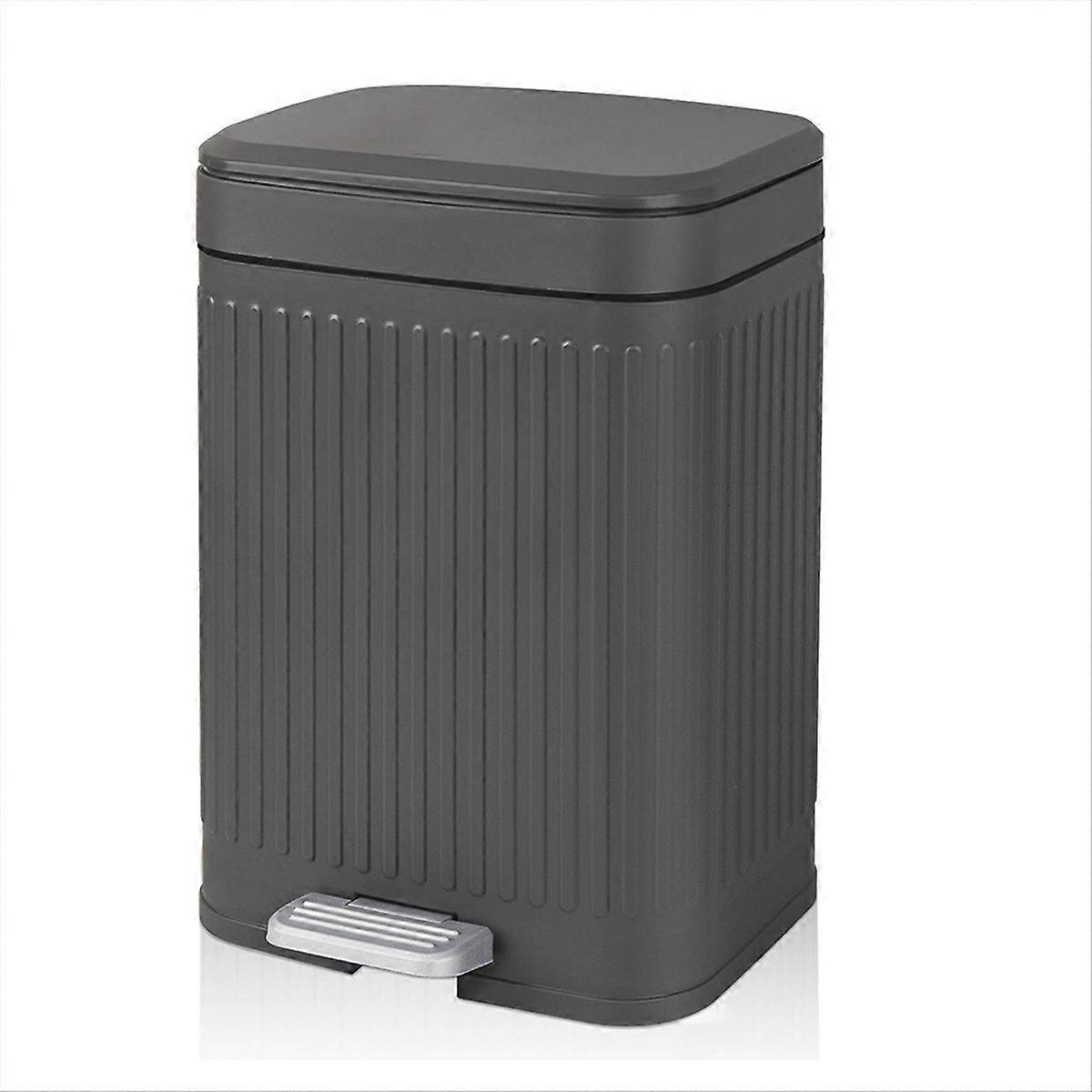 Small Bathroom Trash Can with Lid 2.1 Gallon Soft Close Step Slim Garbage Can Waste Bin for Office,