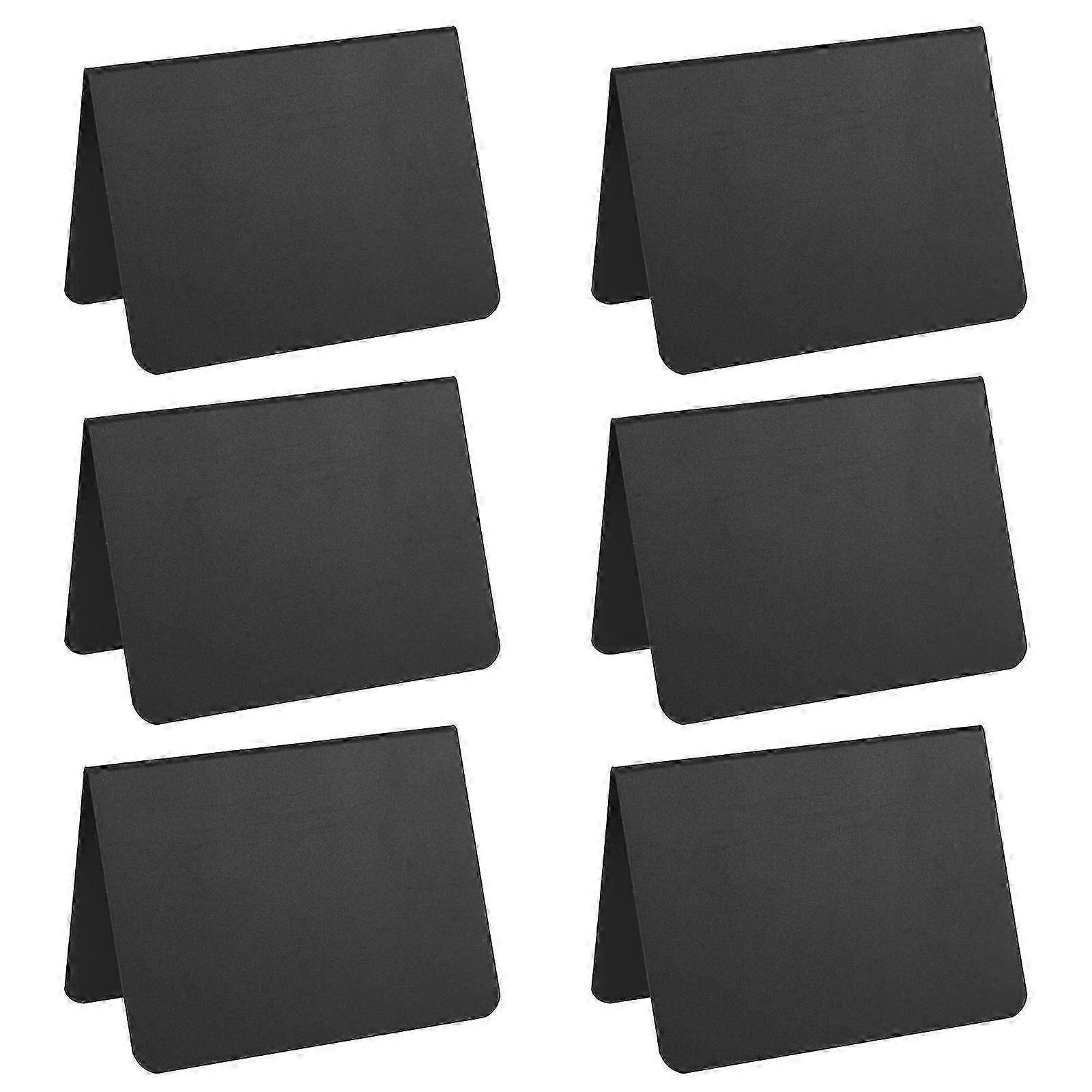 6pcs Small Chalkboard Message Sign Decorative Desktop Chalkboard Sign for Cafe Store10x7.6cmBlack