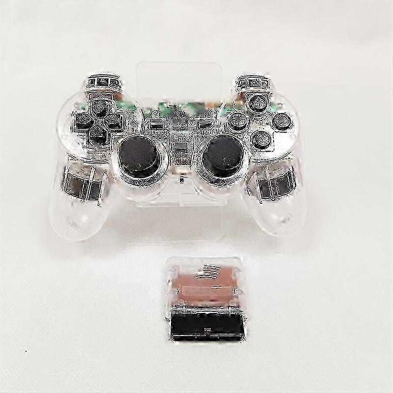 For Sony PS2 Wireless 2.4GHz Dual Vibration Controller Gamepad Transparent