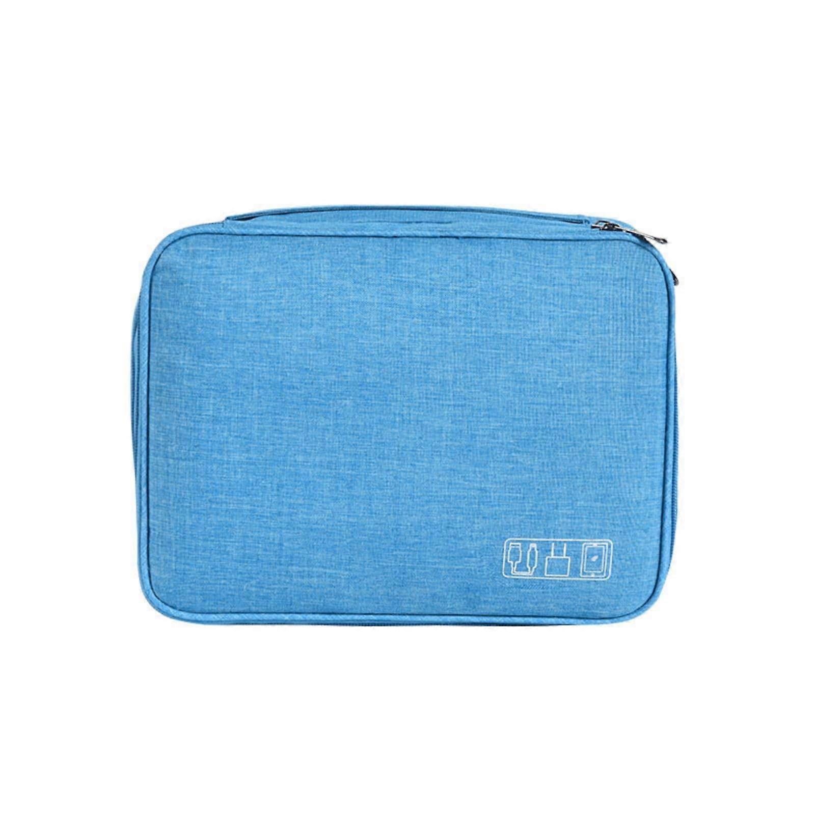 Digital Waterproof Storage Bag For Headphone Cables And Charging Cords And Data Lines Shockproof Blue