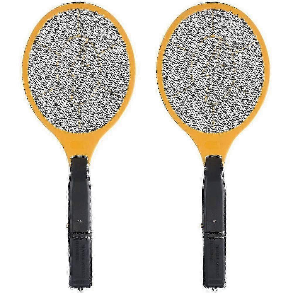 HJyang 2 Pack Bug Electric Fly Swatter Zap Mosquito - Indoor Outdoor Zapping Racket For Pest Control - Safe To Touch With 3-layer Safety Mesh z