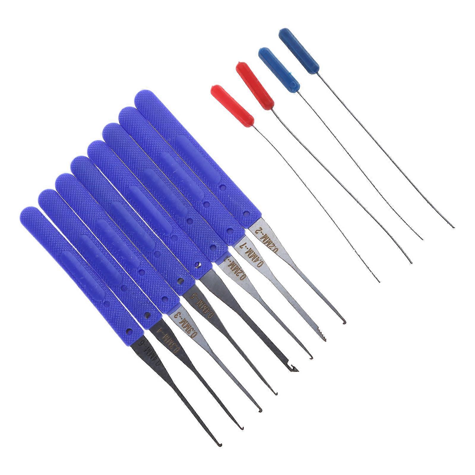 12PCS Professional Lock Pick Set Locksmith Tools Remove Hooks Lock Pin Broken Key Extractor Hand Tools Multicolor