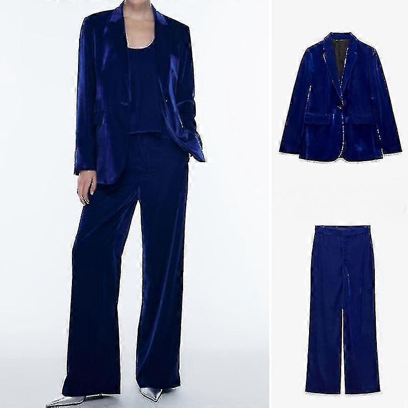 Damficka Sammet Kostym Jacka och byxor Set