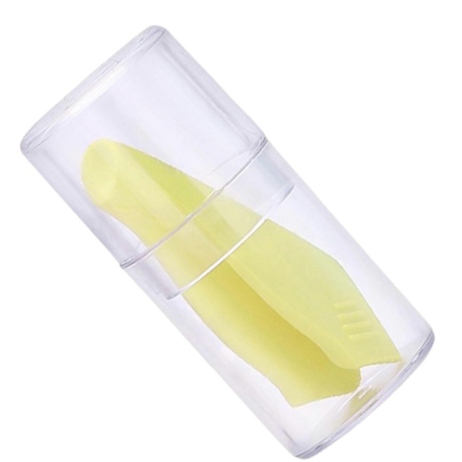 Silicone Lens Remover with Storage Case Contact Lens Wearing Tool Lens Tweezers Suctions Stick Travel Container for Lens  Yellow