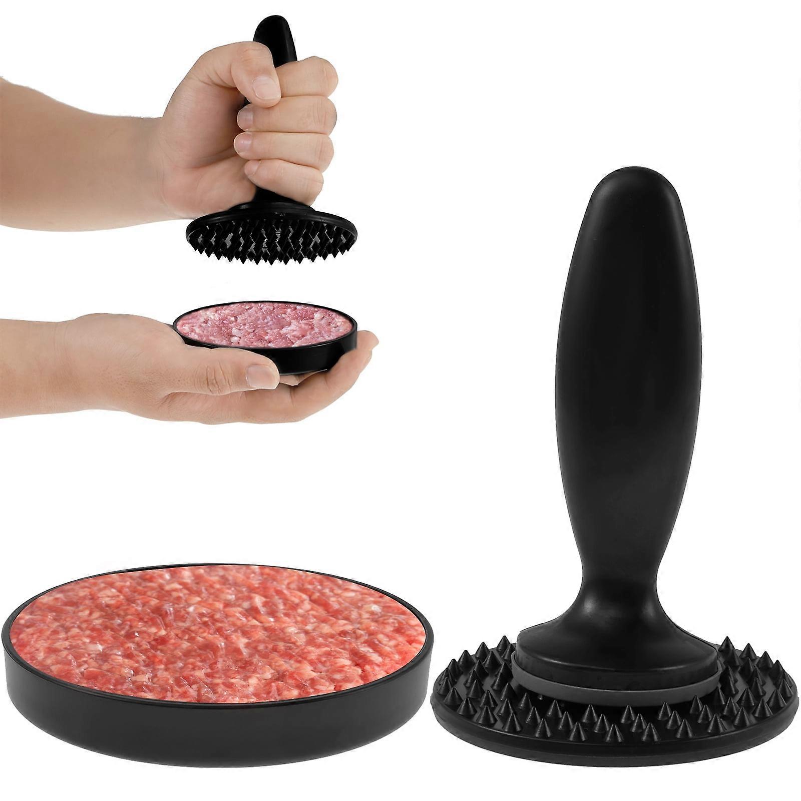 Grusce Reversible 3-in-1 Burger Press, Compatible with Hamburger Patty Maker, Detachable Lightweight Meat Tenderizer & Pounder for Meat, Nuts