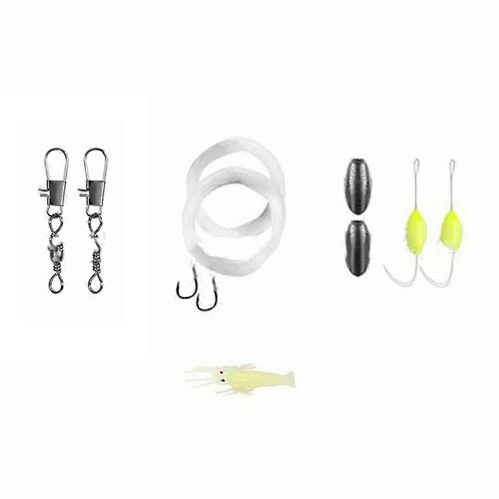 Complete Fishing Tackle Kit with Pre-Tied Hooks Sinker Float Bait and Connector for Outdoor Survival