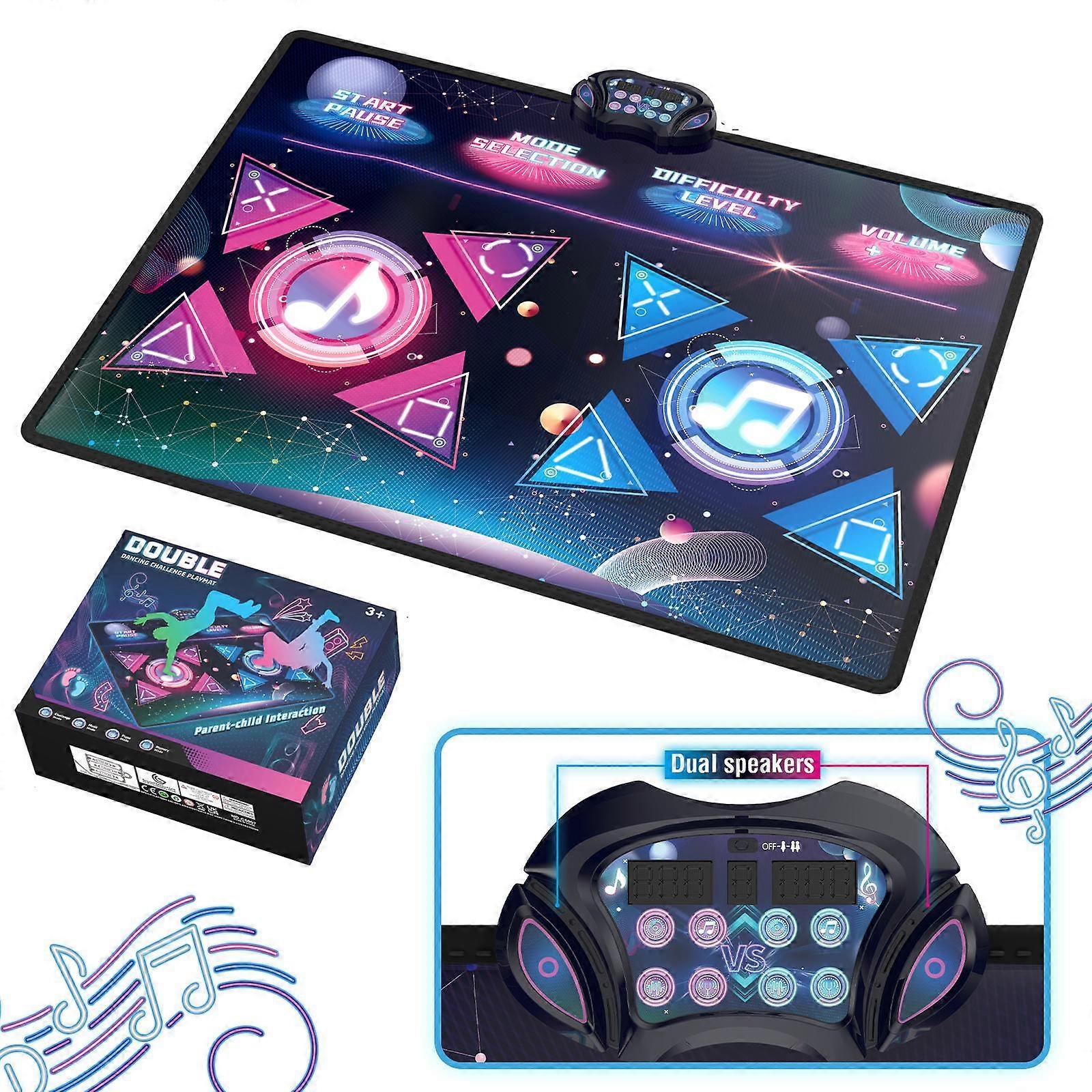 Dancing Challenge Playmat Wireless Dance Mat Dual Player Gaming Pad 120x95cm
