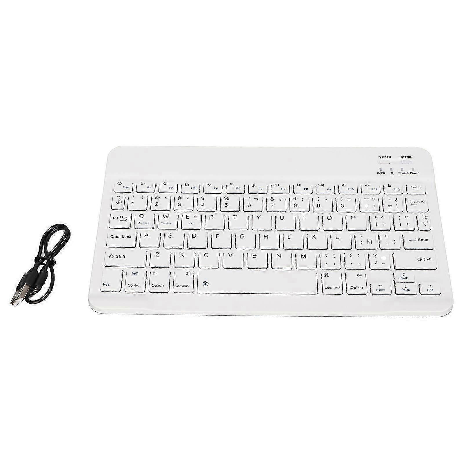 w Spanish Keyboard 10in Portable Ultra Thin Wireless Waterproof Keyboard for Android for IOS for Windows