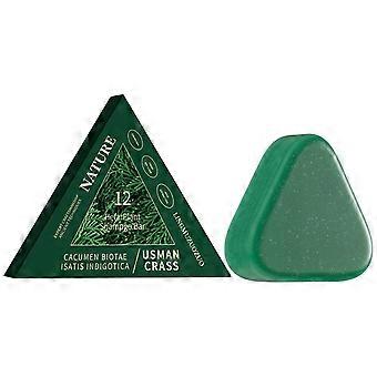 Szampon w kostce Nature Triangle, Szampon z zielonym mydłem Nature Seven, Szampon w kostce Usman Grass, Oczyszczający, kojący i wzmacniający włosy dla kobiet i mężczyzn