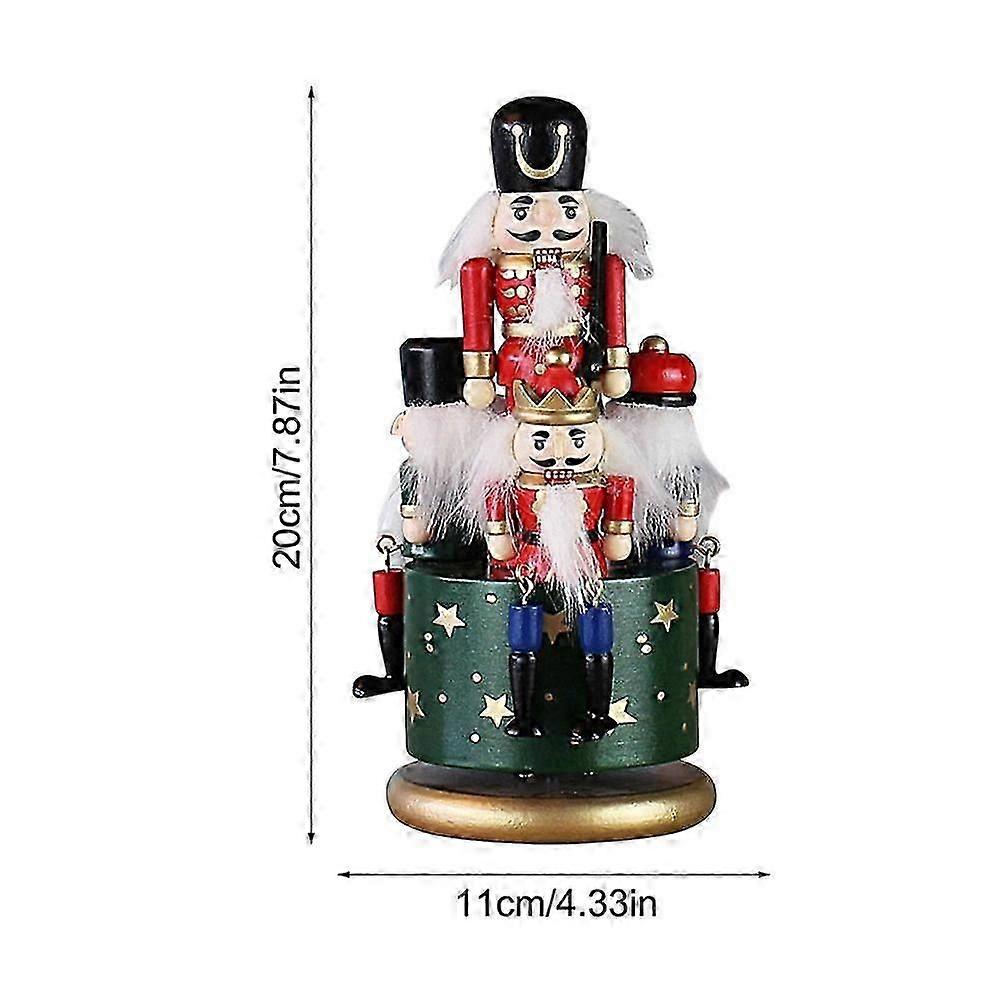 Fun Nutcracker Music Box, Christmas Music Box, Hand-Painted Nutcracker Figurines, Colorful Rotating Christmas Decoration