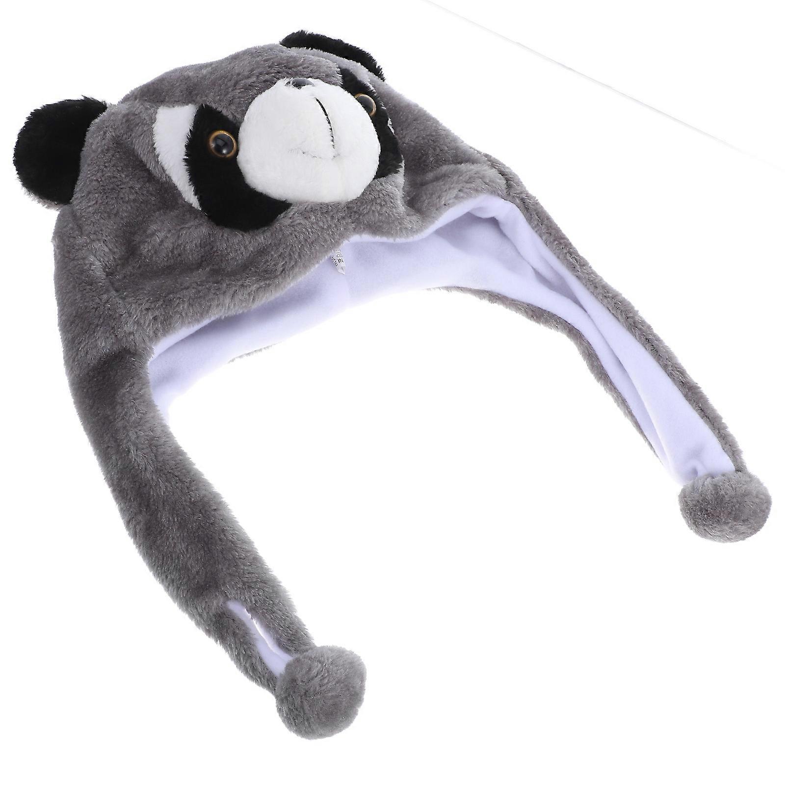 Multi Color Raccoon Hat Plush Ear Protector for Winter Warm Cap