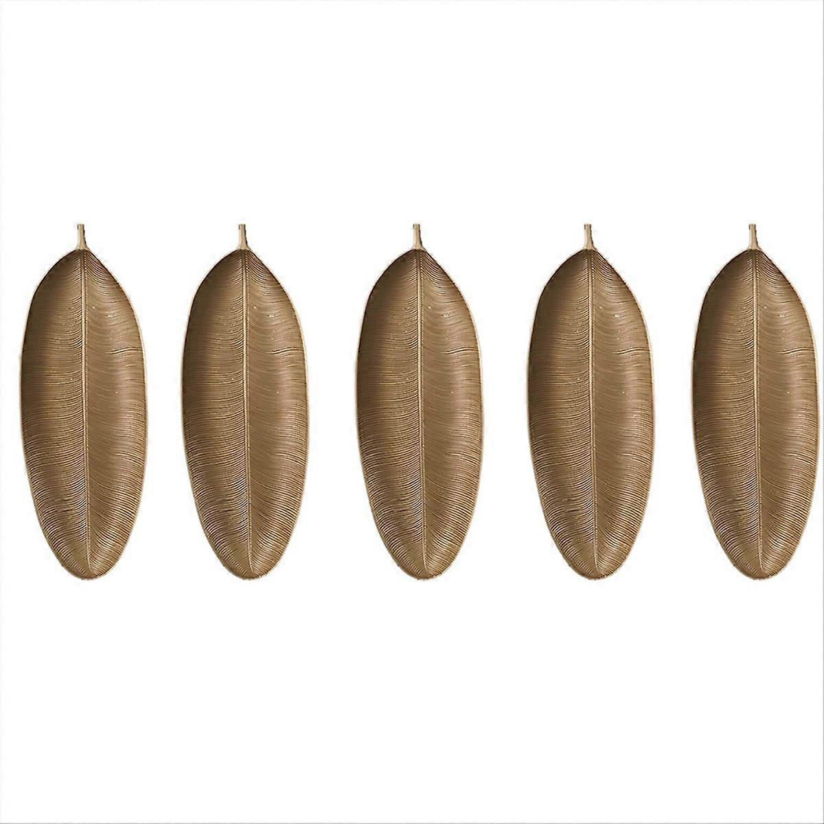 5 stk. nordisk dekorativt brett i gullbladform