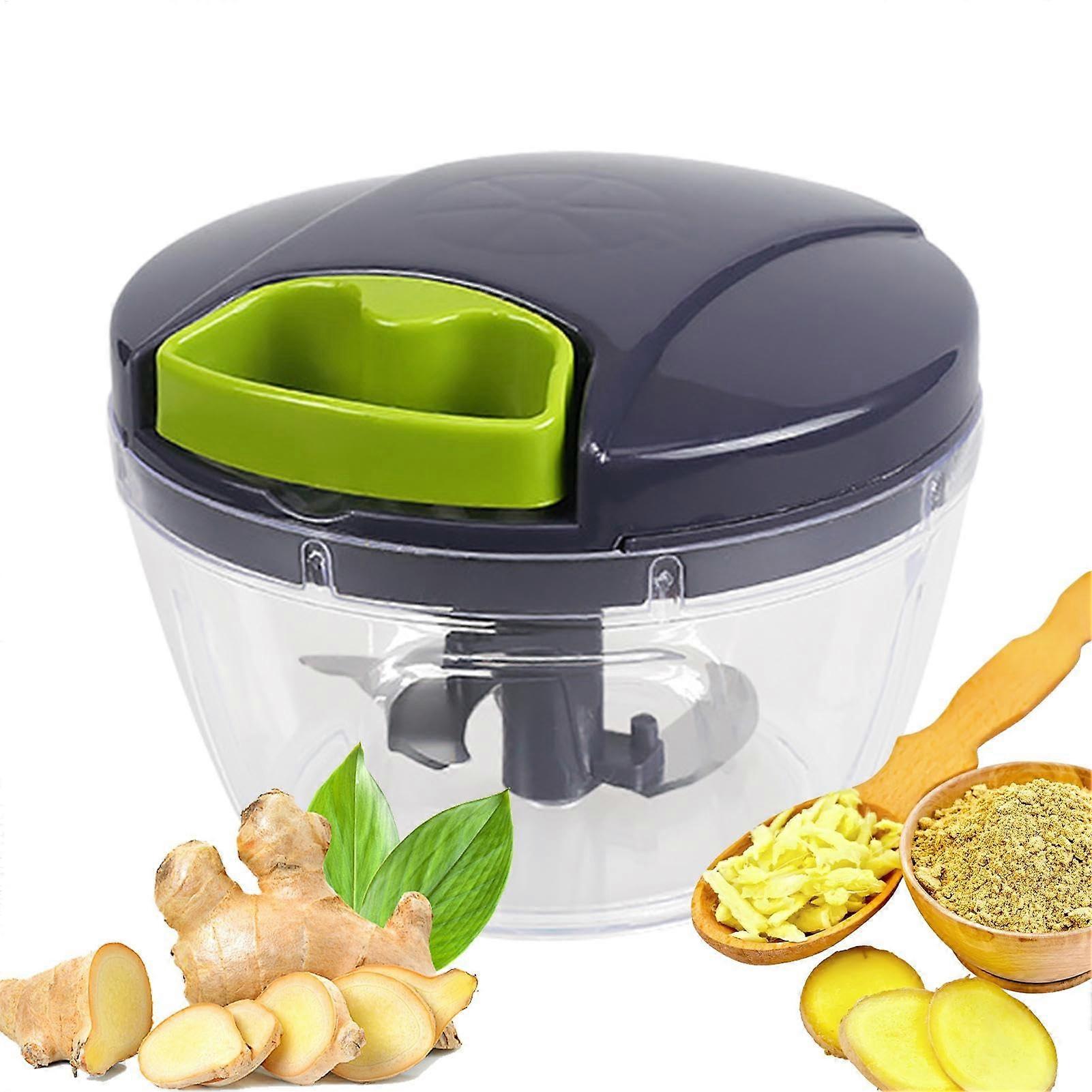 Manual Food Chopper with Durable Pull Rope for Fast Garlic and Onion Chopping, Easy Clean
