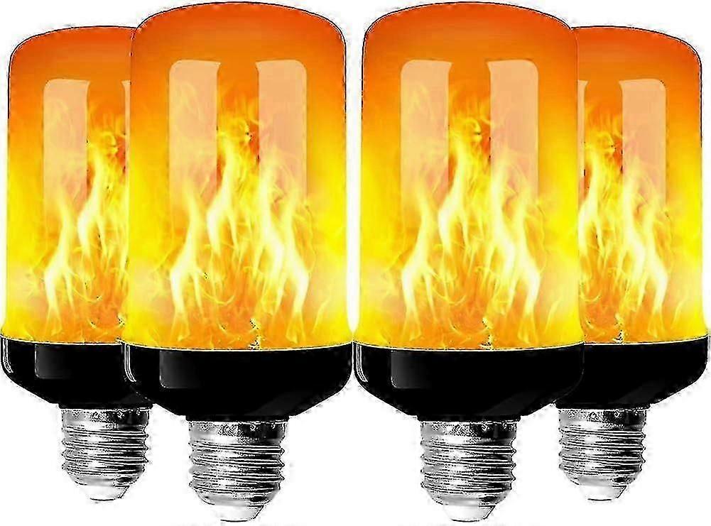 4-pakning E27 flammelyspærer 4W base LED-flammeeffektpærer 4 lysmoduser Dekorative innendørspærer for hagefest hjemme