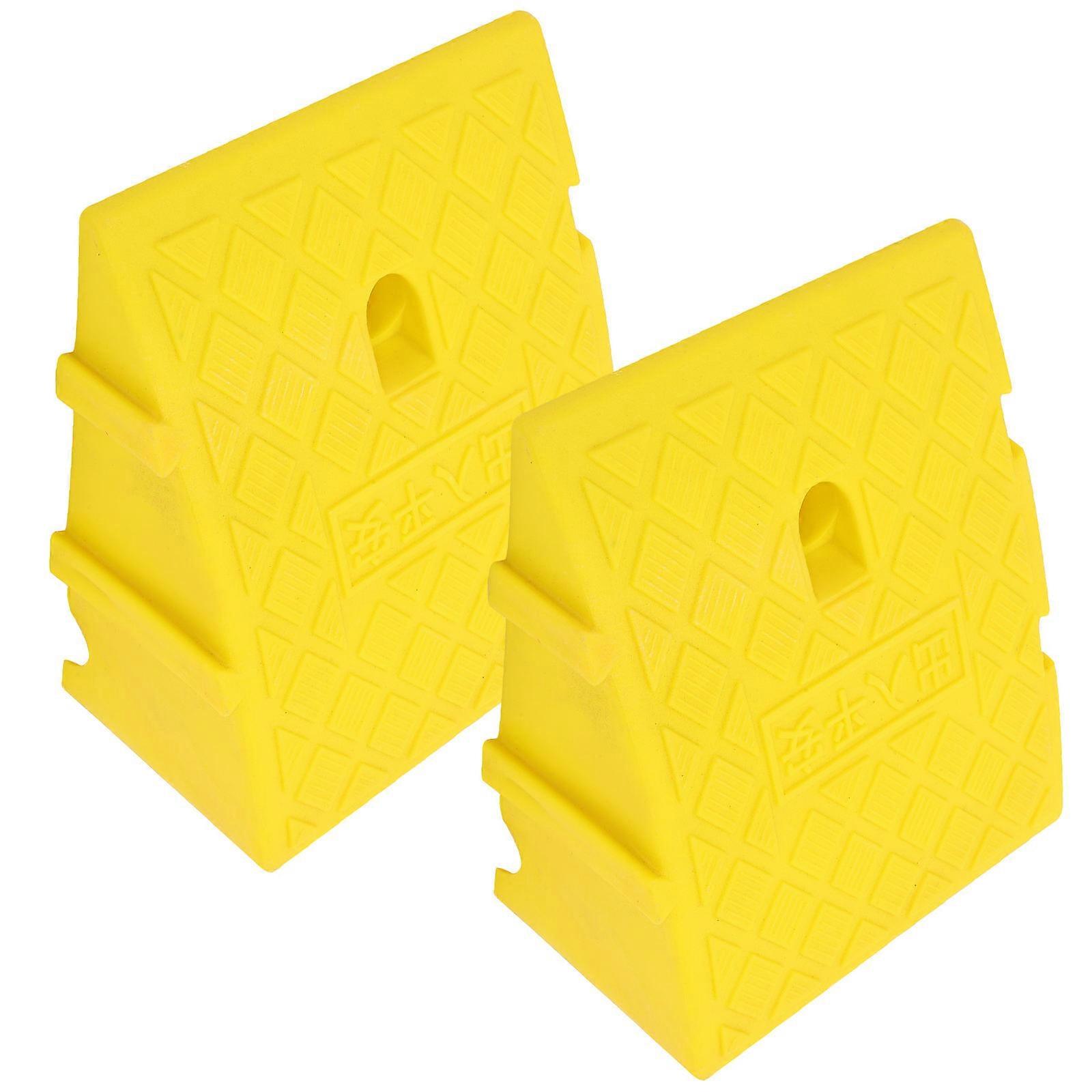 Curb Ramp Threshold Ramp for Car Use 2Pcs Durable Yellow Entrance Ramps